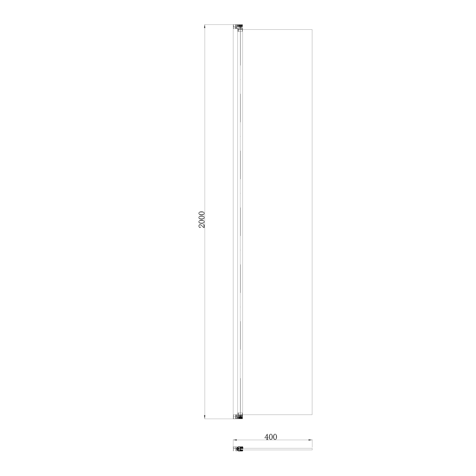 Harbour i10 Hinged 8mm Return Panel for Harbour i10 Wetroom Panels - Chrome