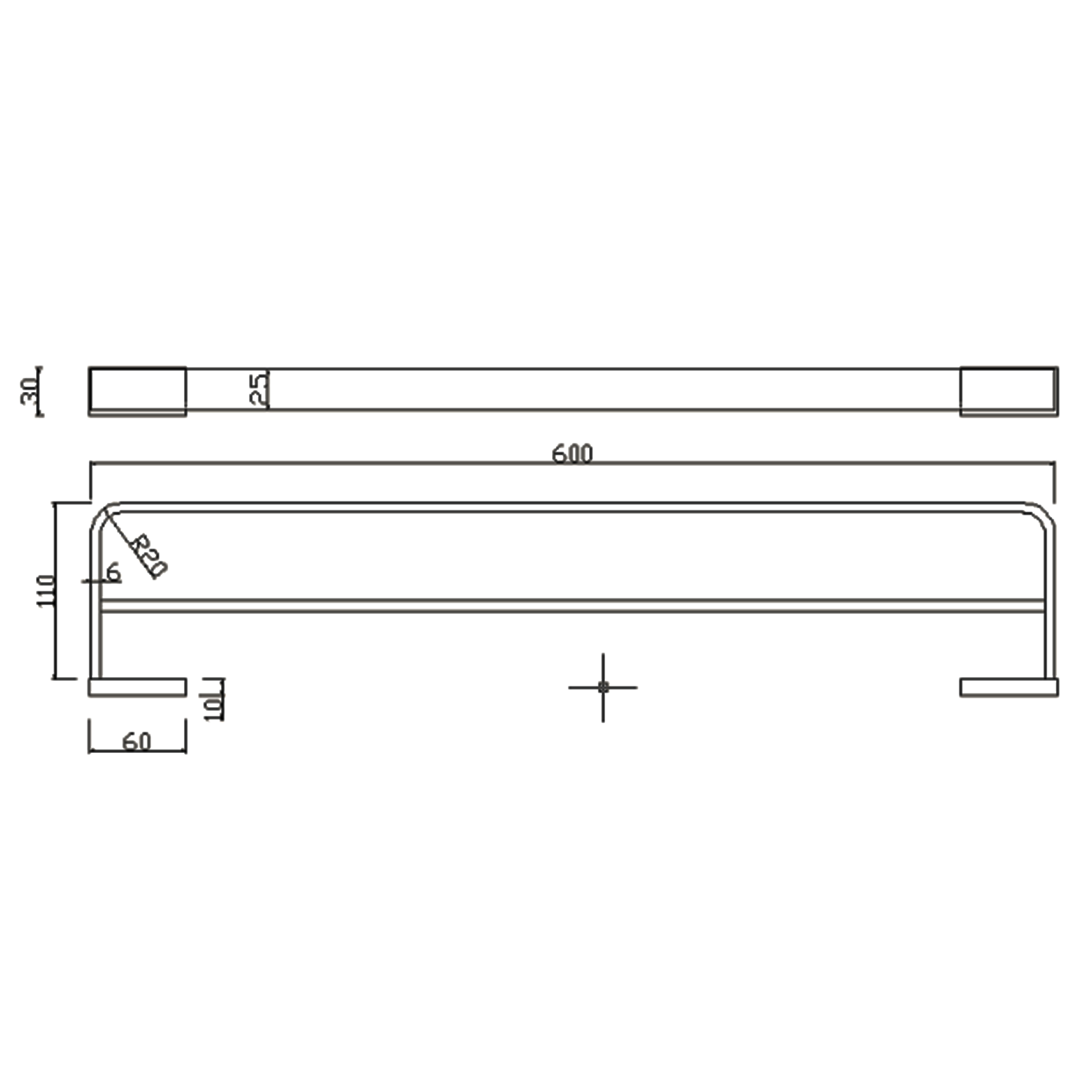 Harbour Status Double Towel Rail - Brushed Brass