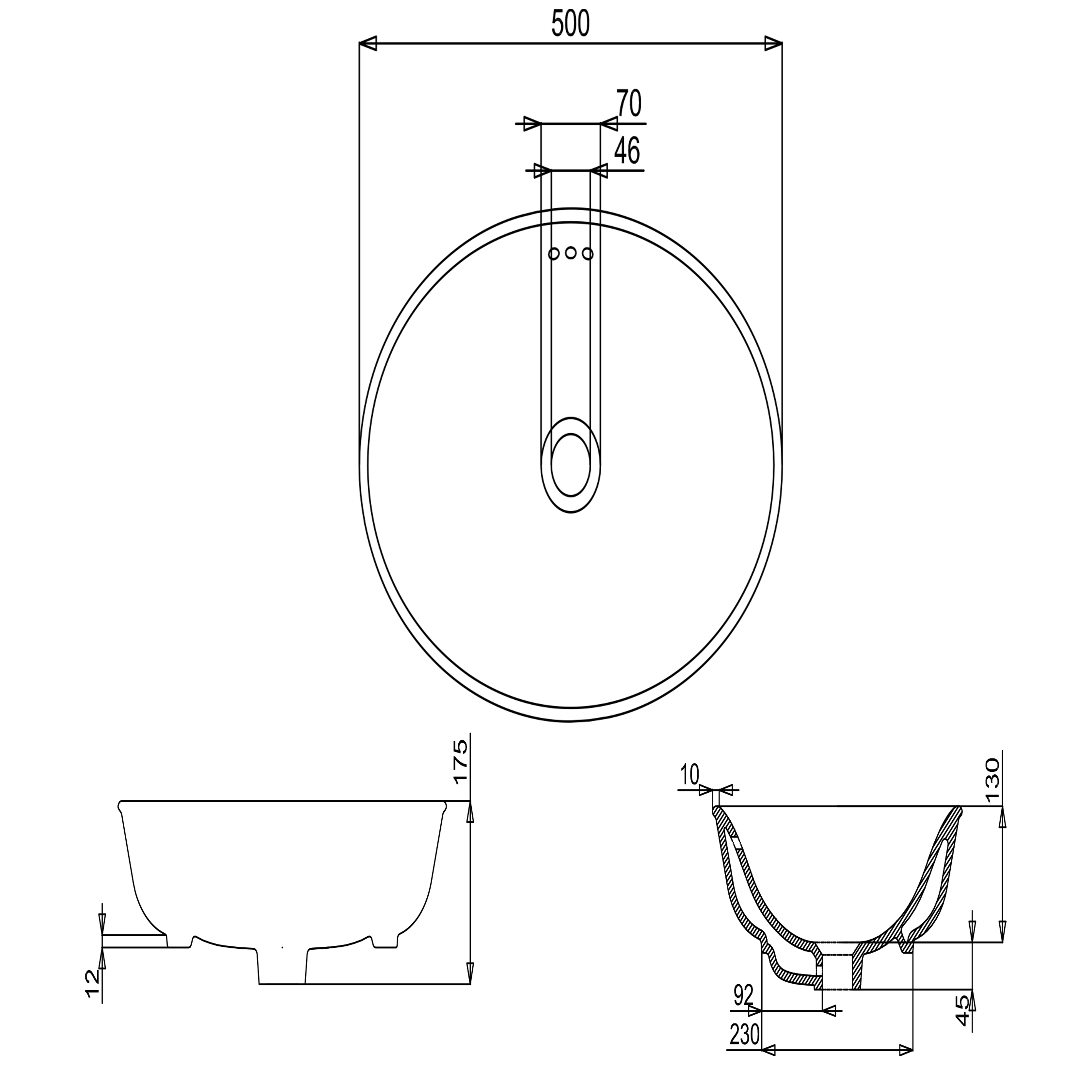 Burlington Guild 500mm Countertop Basin