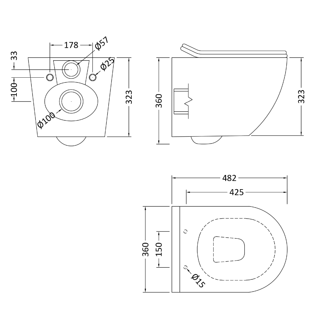 Harbour Acclaim Rimless Wall Hung Toilet & Soft Close Seat