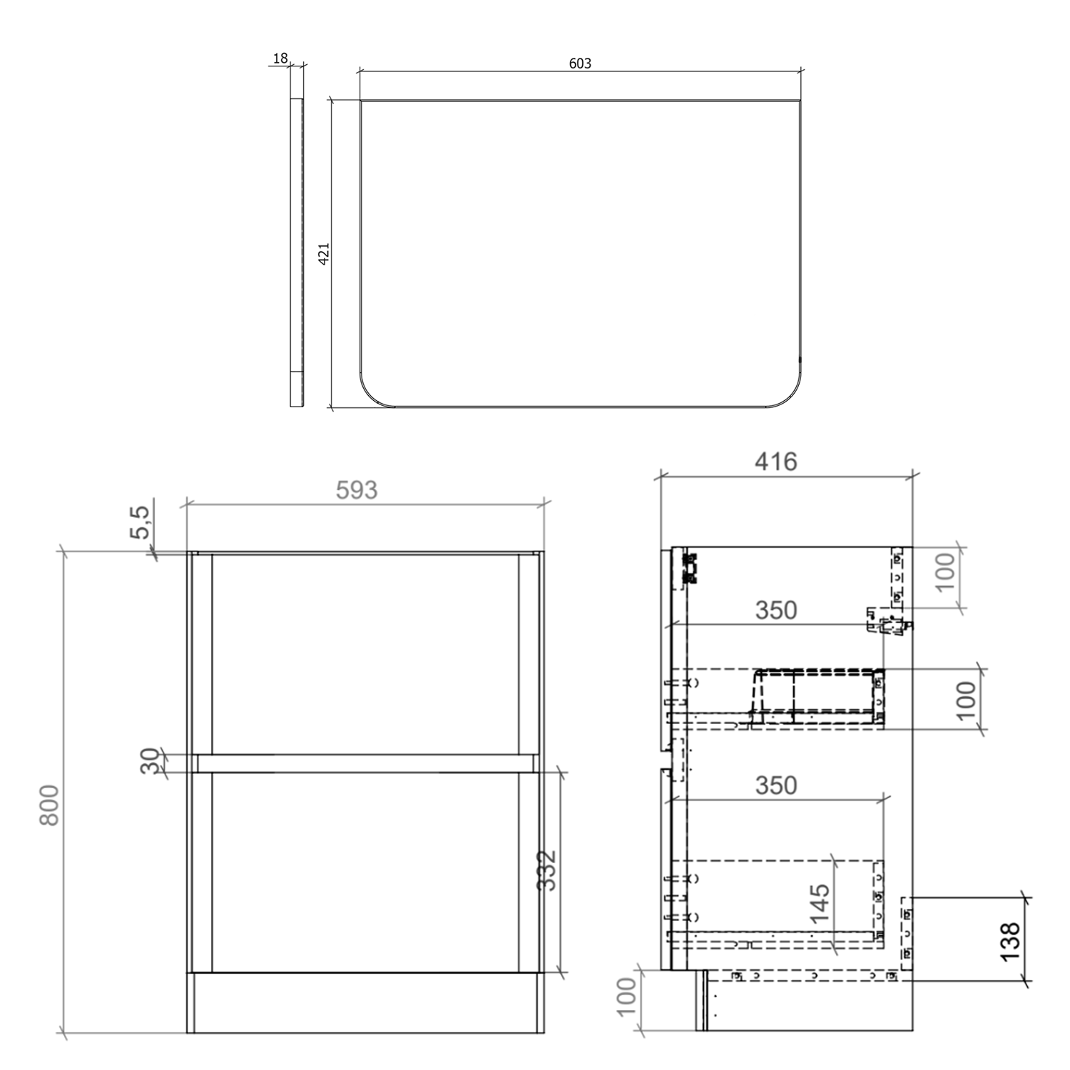 Drench Origin 600mm Floorstanding Vanity Unit & Countertop