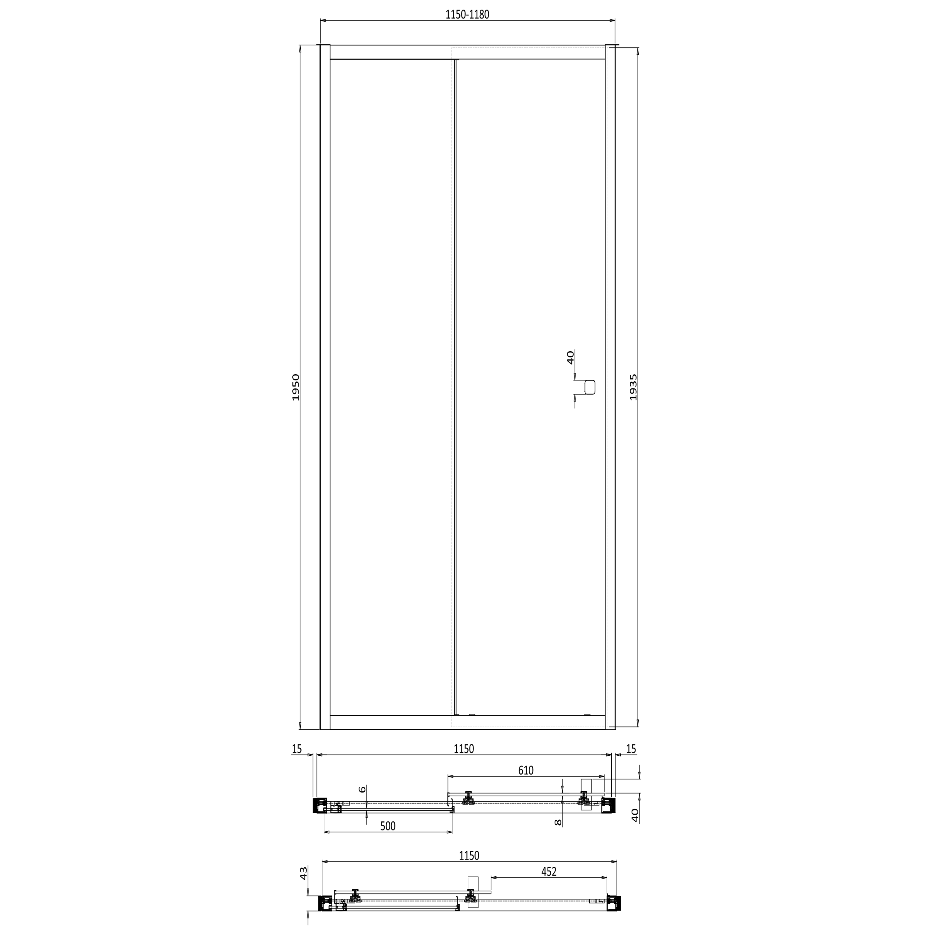 Crosswater Clear 6 6mm Brushed Bronze Single Sliding Door & Optional Side Panel