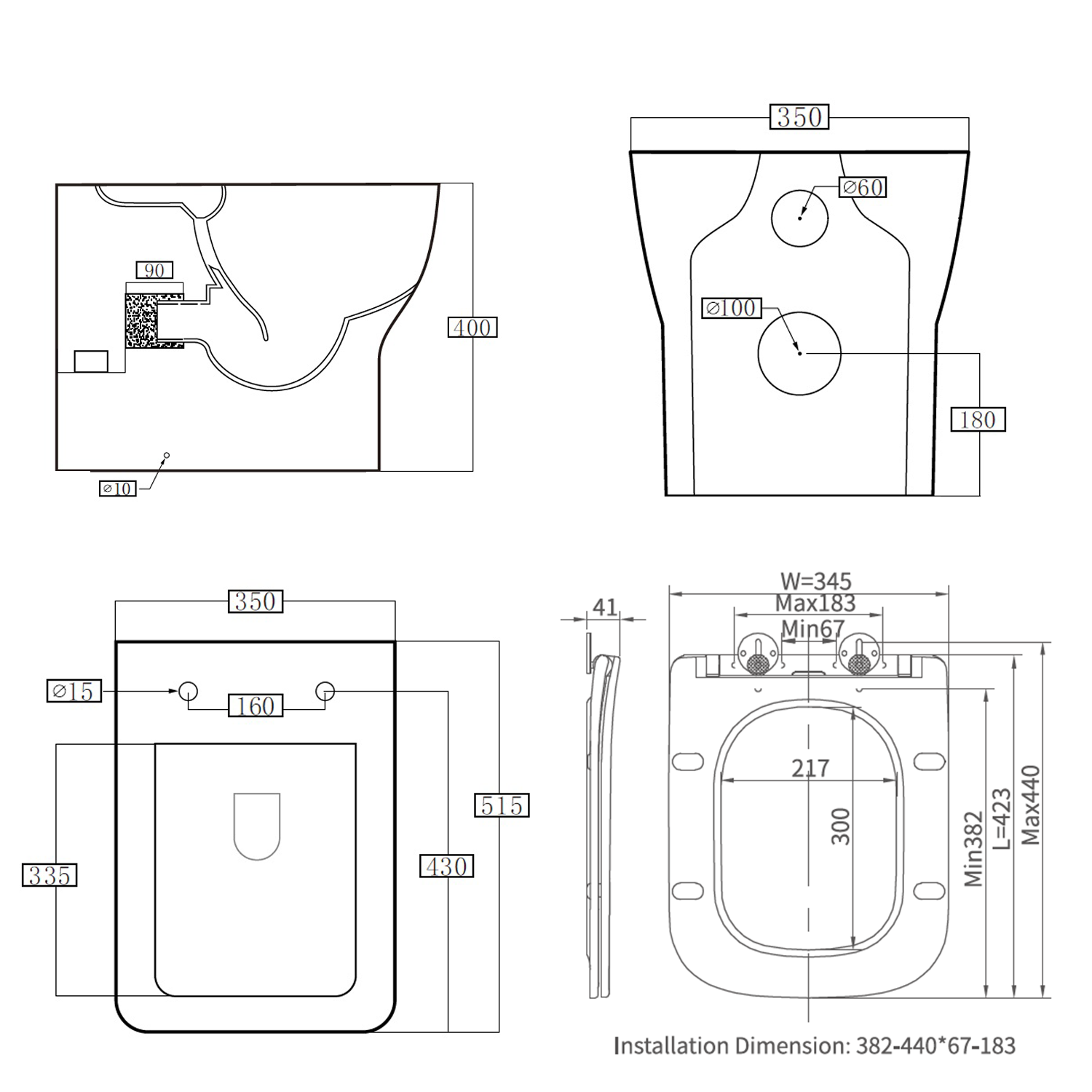 Harbour Alchemy Rimless Back to Wall Toilet & Soft Close Seat