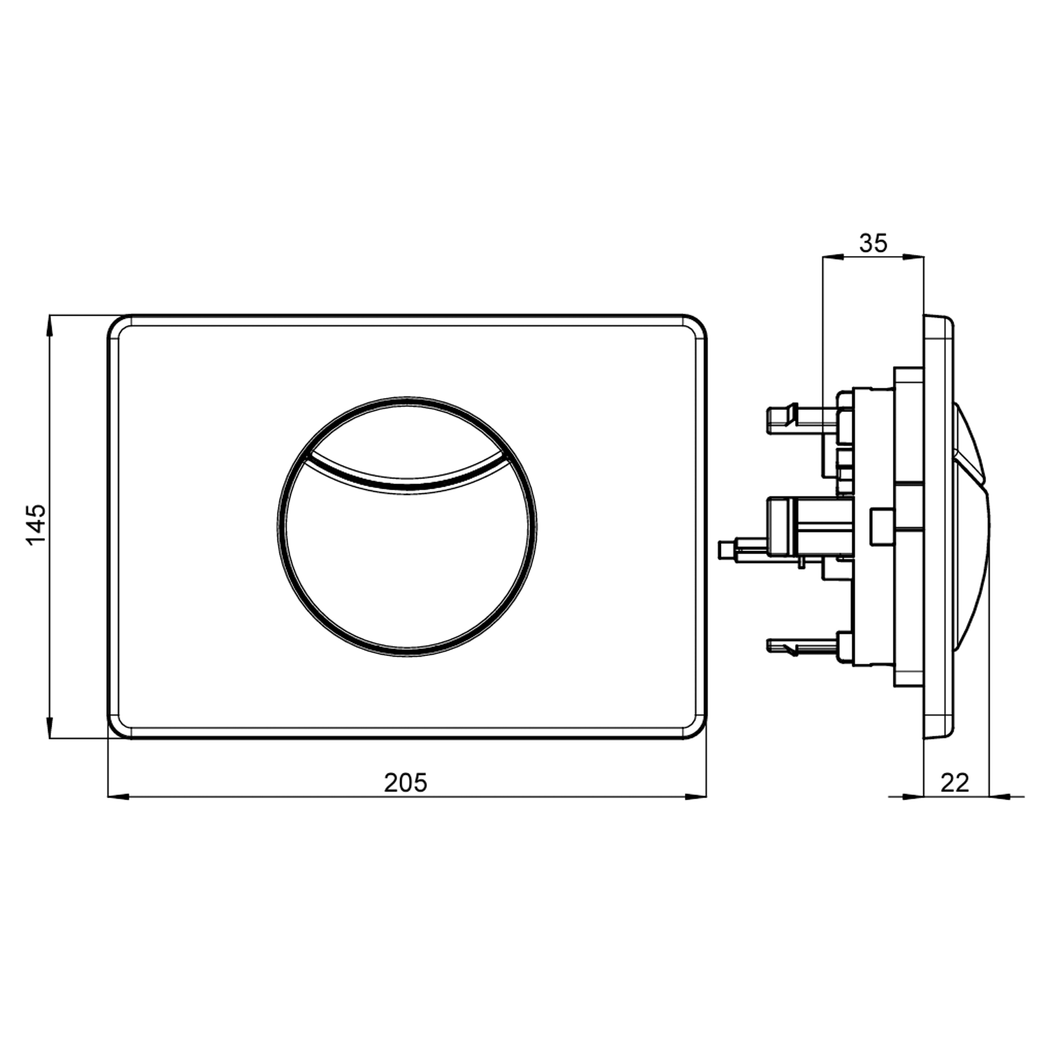 Villeroy & Boch ViConnect Dual Flush Plate with Circular Buttons