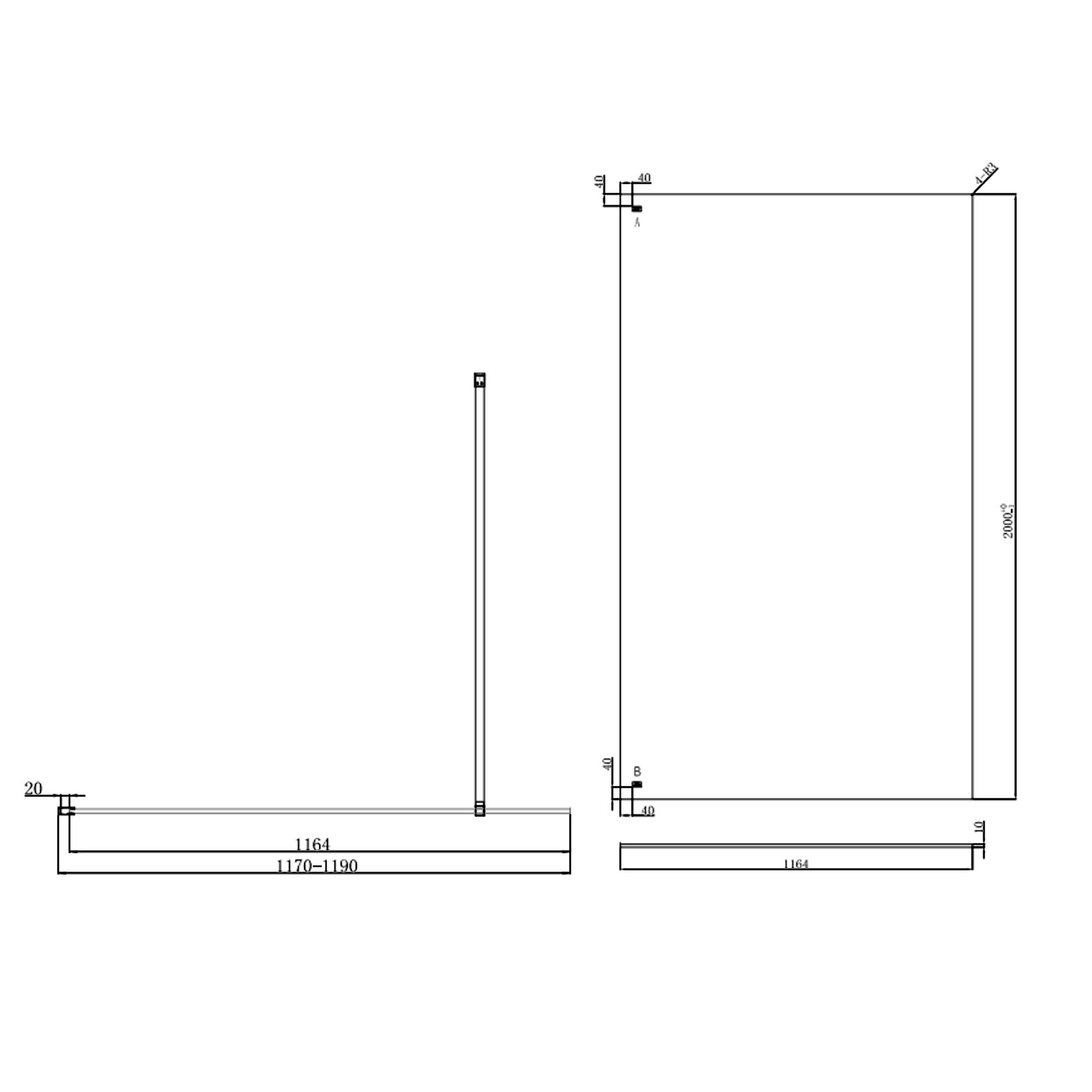 Harbour i10 10mm Easy Clean 2m Tall Frameless Wetroom Panel - Brushed Brass