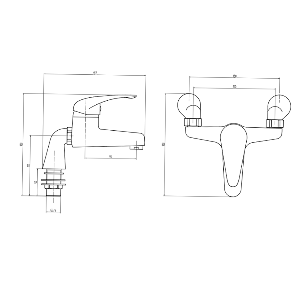 Vellamo Echo Bath Mixer