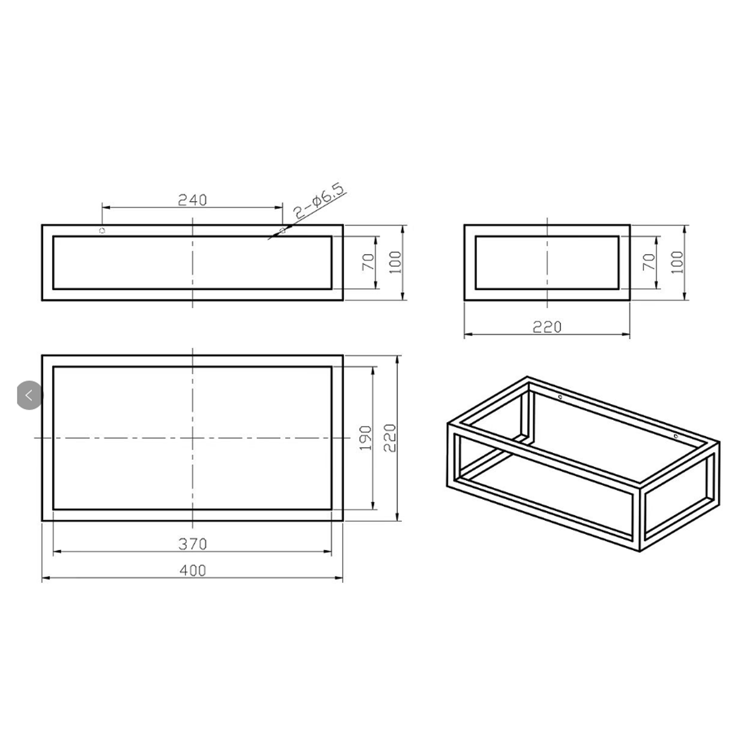 Harbour Basin Frame for Harbour Concrete 400mm Wall Hung Basin