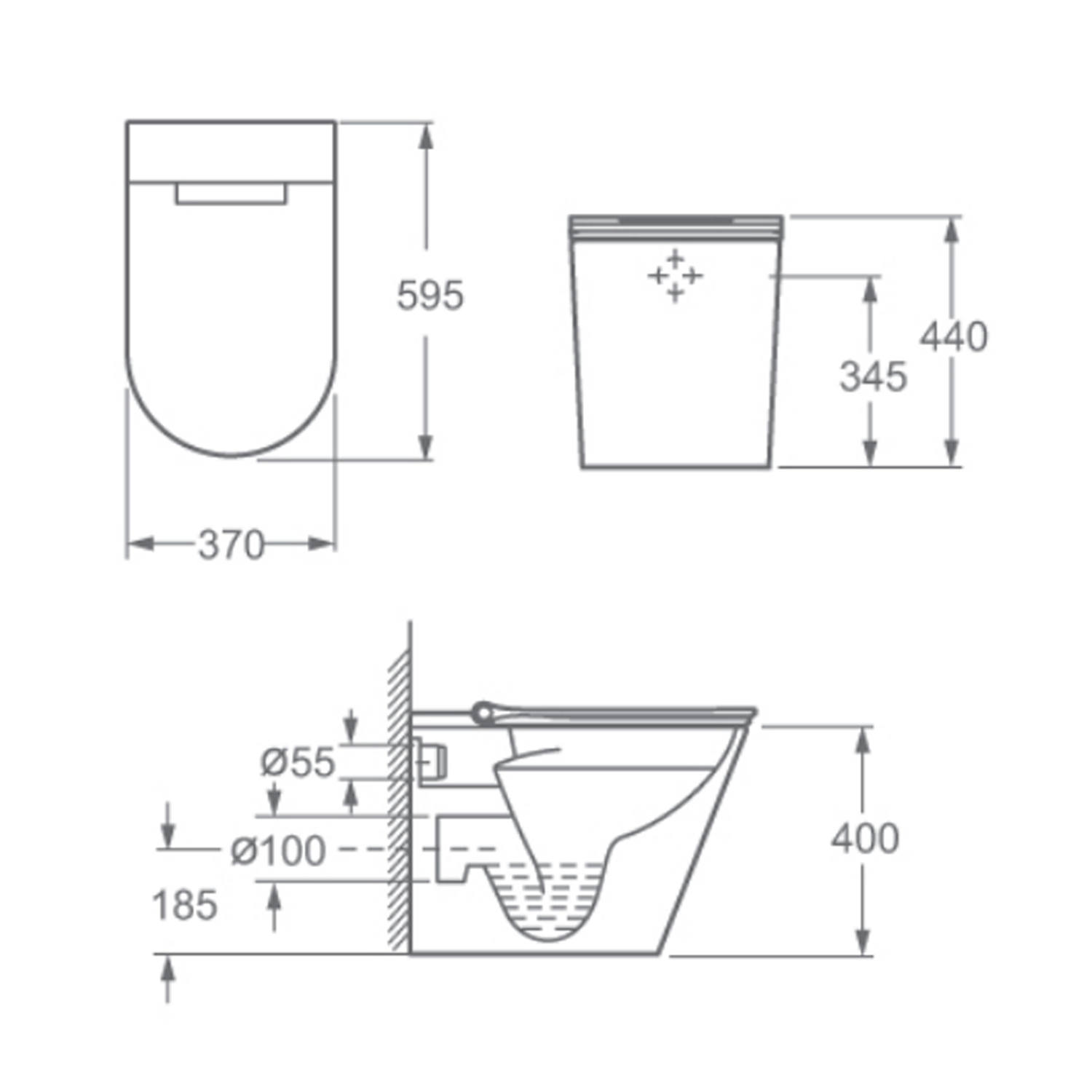 Imex Arco Back to Wall Smart Toilet with Soft Close Seat & Remote Control