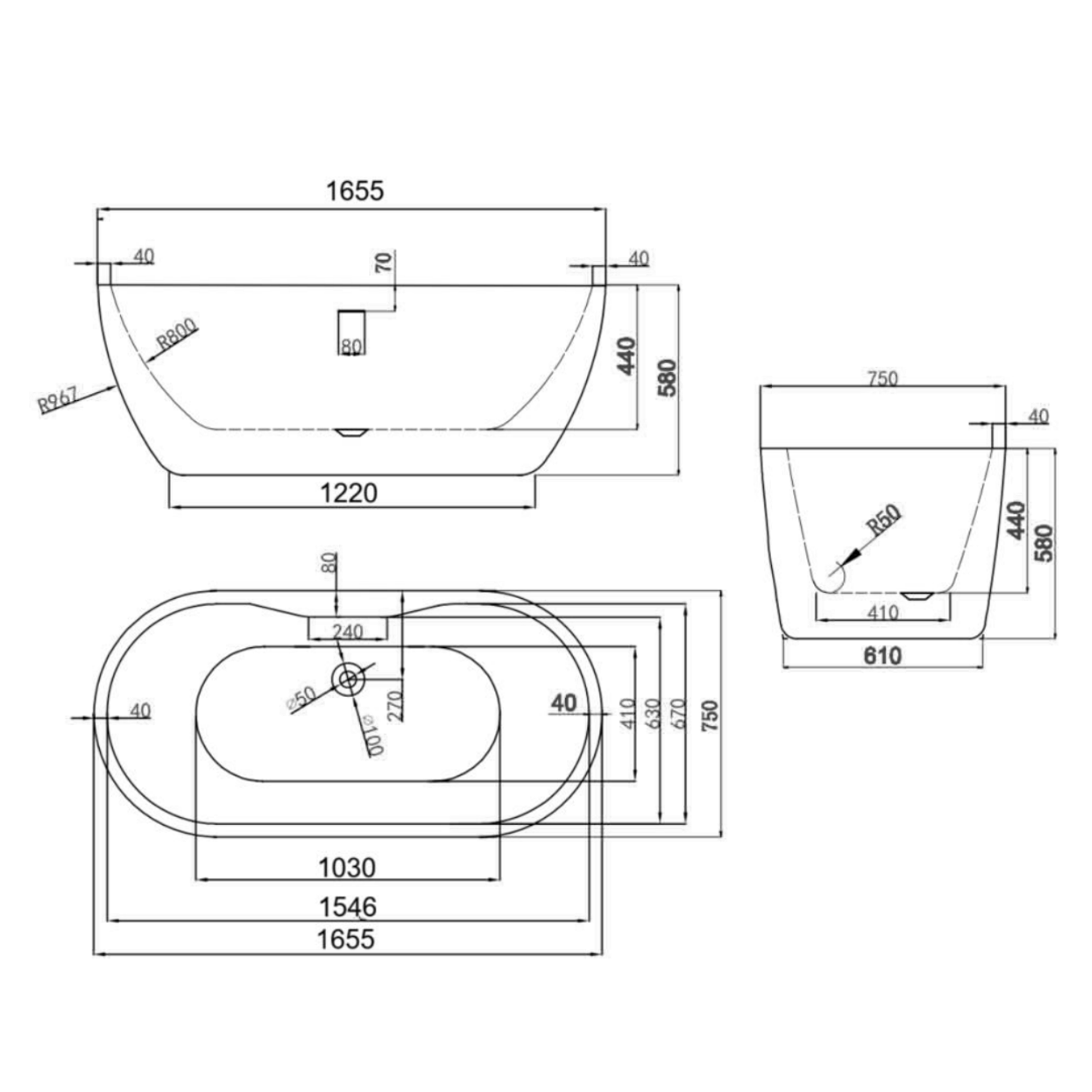 Drench Aura Freestanding Bath