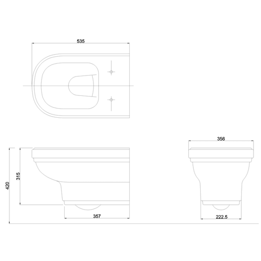 Burlington Riviera Wall Hung Toilet with Soft Close Seat