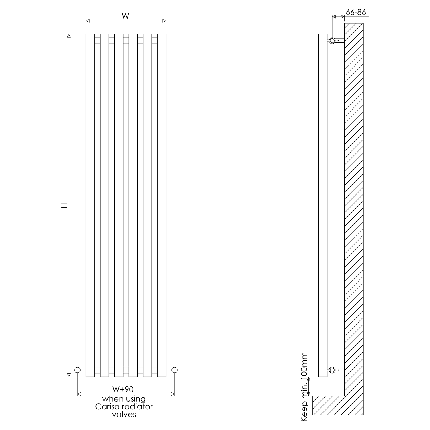 Carisa Mayra Oval Panel Vertical Designer Radiator