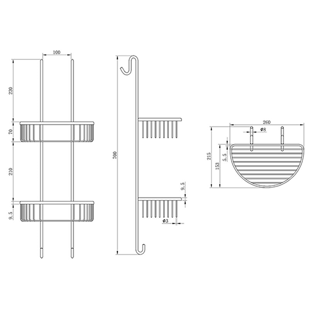 Drench Hanging Double Round Soap Basket