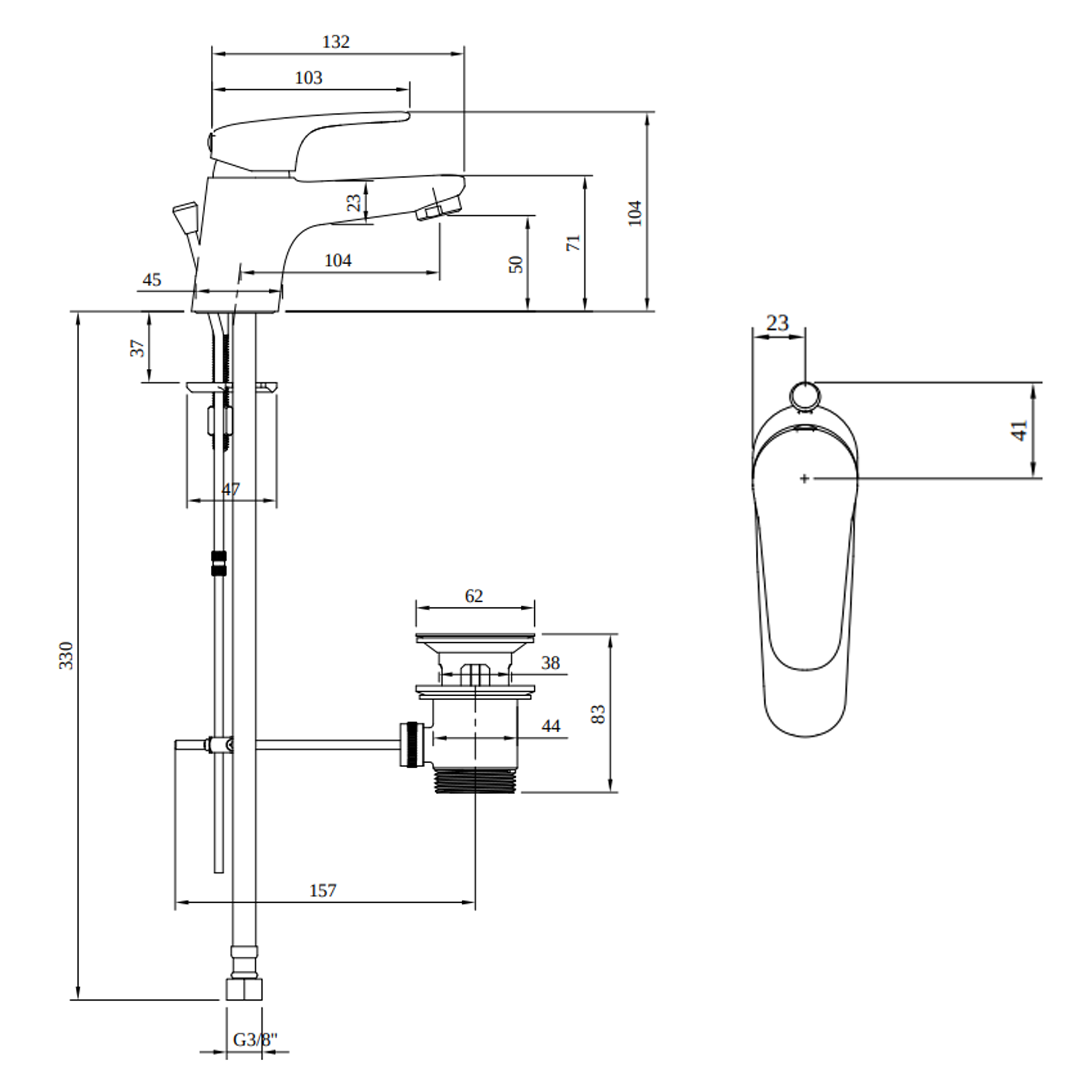 Villeroy & Boch O.novo Start Mini Basin Mixer Tap & Pop Up Waste