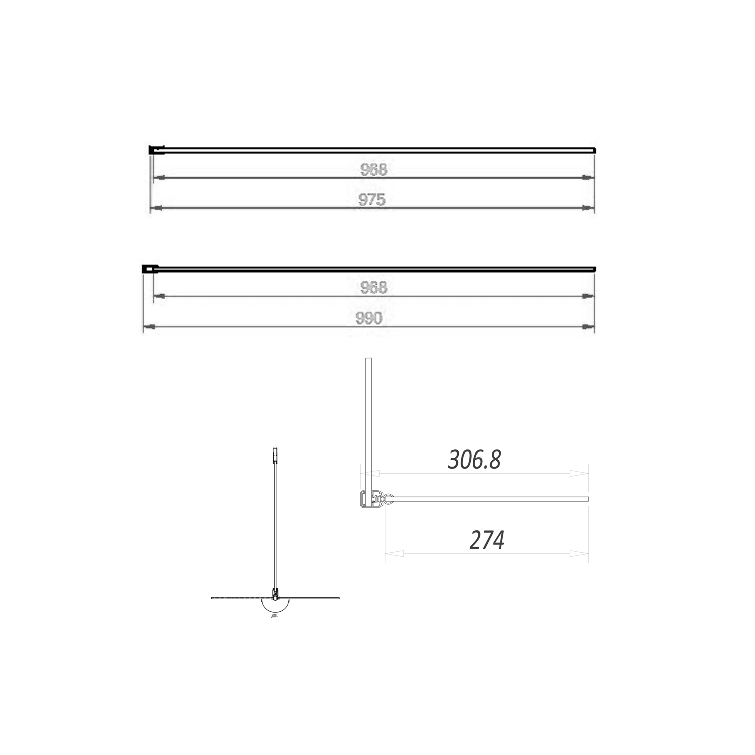 Harbour i8 Matt Black Framed Easy Clean 8mm Walk In Shower Panel & Flipper Panel