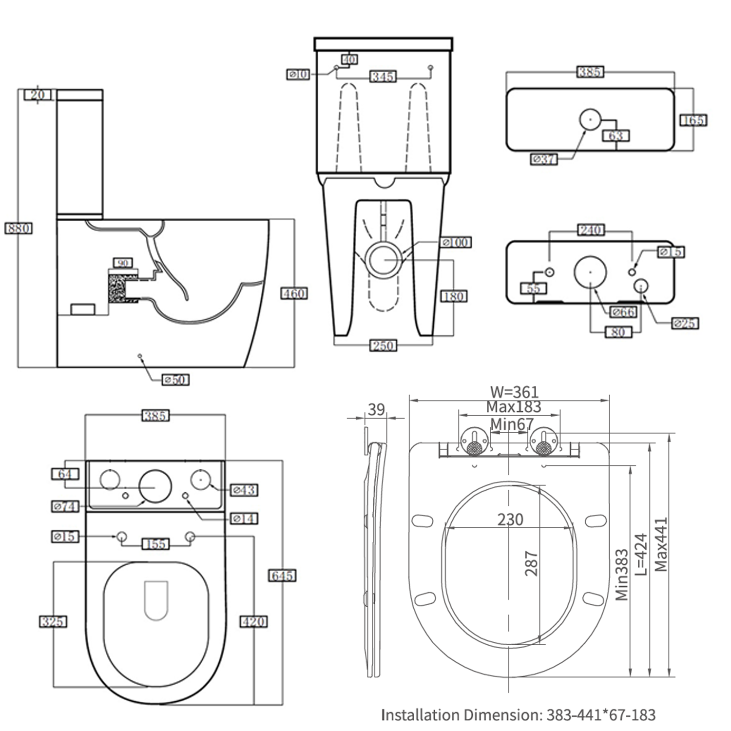 Harbour Clarity Back to Wall Rimless Comfort Height Toilet & Soft Close Seat