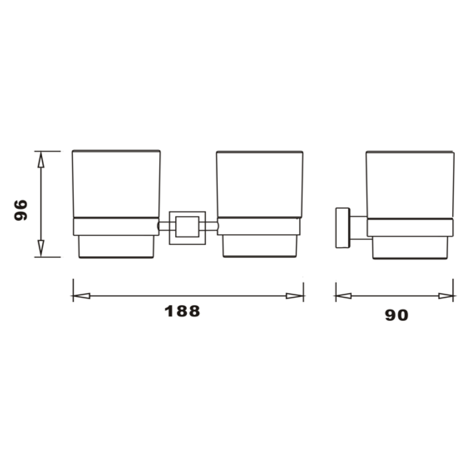 Vellamo Forte Double Tumbler & Holder