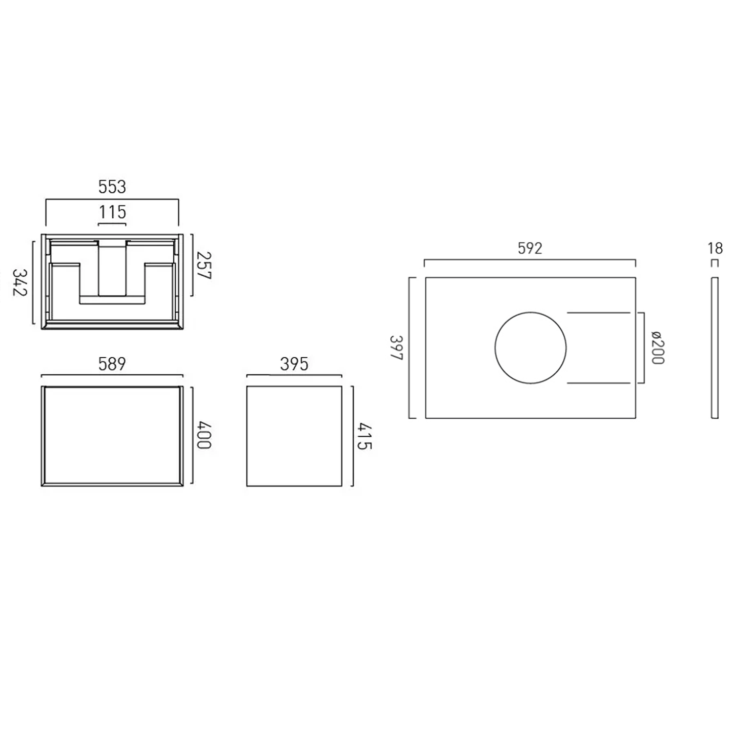 Vado Safari 600mm Wall Hung Vanity Unit & Worktop