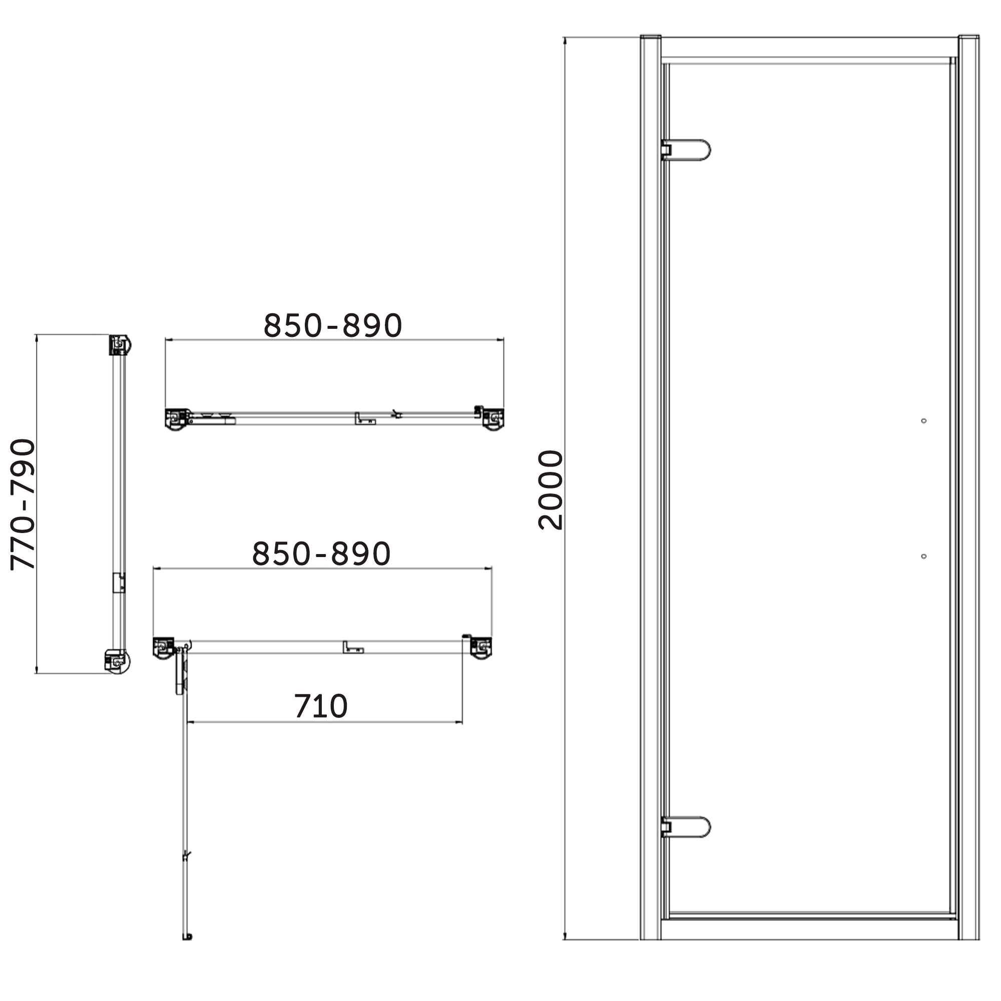 Burlington Classique 1909 8mm Gold Hinged Shower Door & Optional Side Panel