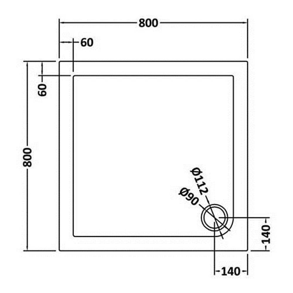 Drench MineralStone Low Profile Square Shower Tray
