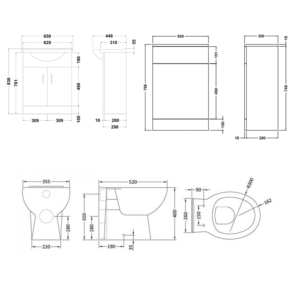 Vellamo Alpine 1150mm 2 Door Furniture Suite with Back to Wall Toilet & Concealed Cistern - Gloss White