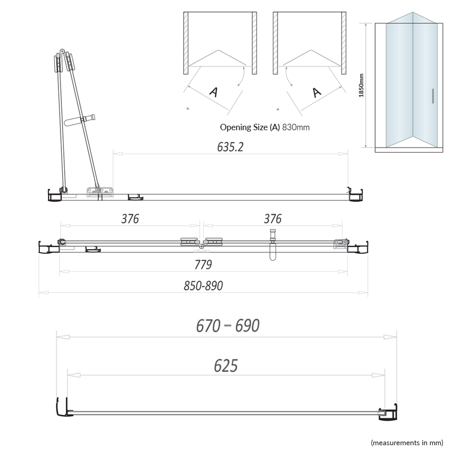 Harbour i6 Easy Clean 6mm Bi-Fold Shower Door & Optional Side Panel