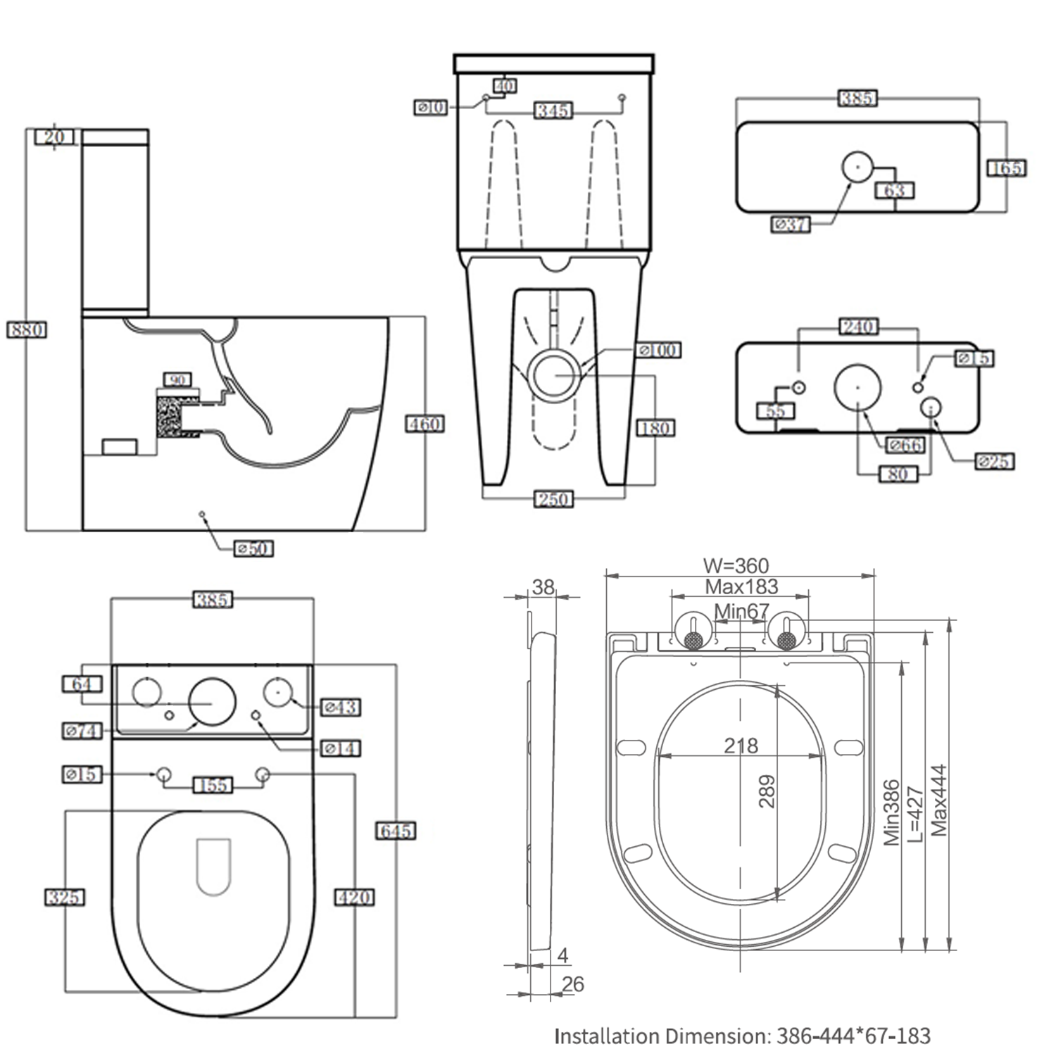Harbour Clarity Back to Wall Rimless Comfort Height Toilet & Soft Close Seat