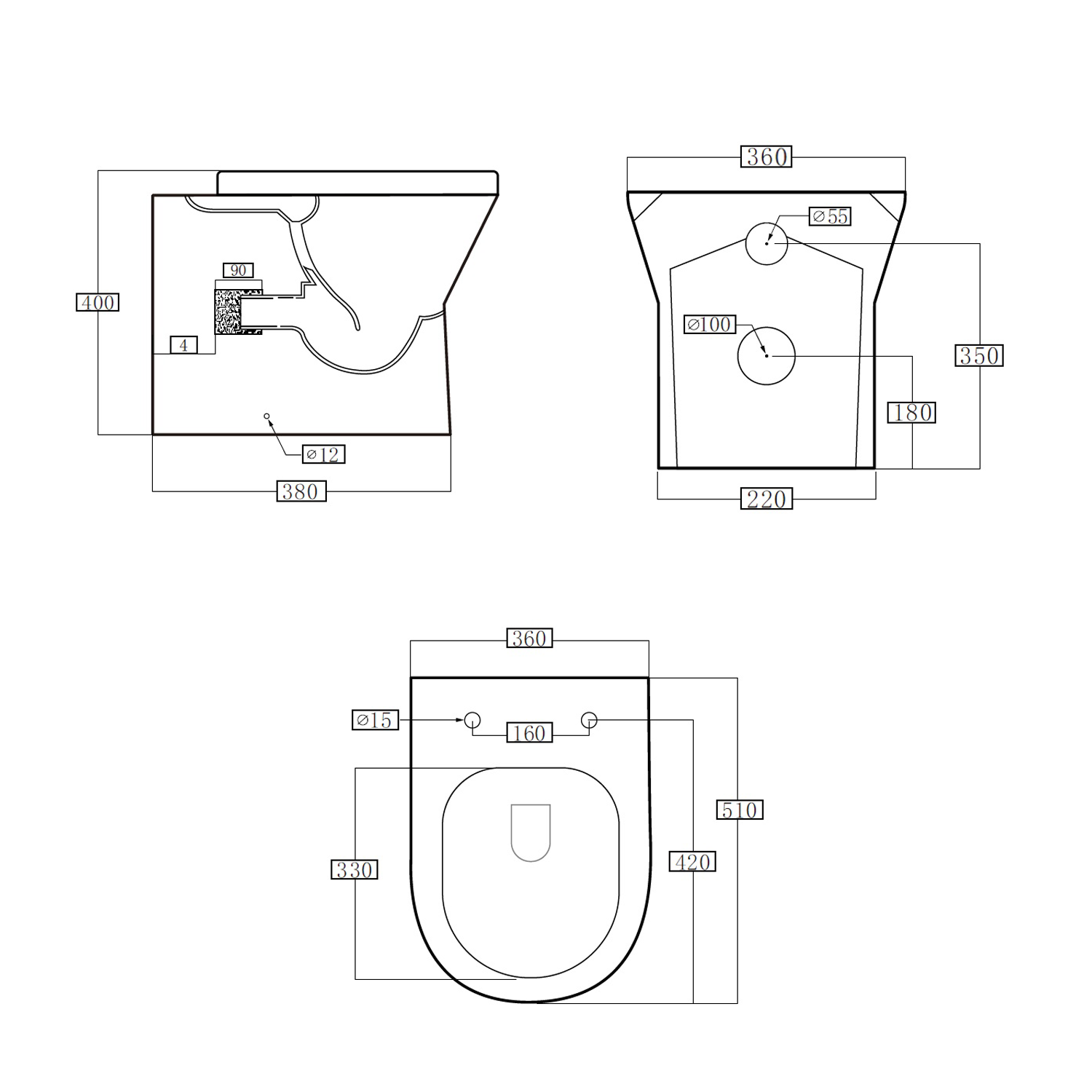 Harbour Identity Rimless Back to Wall Toilet & Soft Close Seat