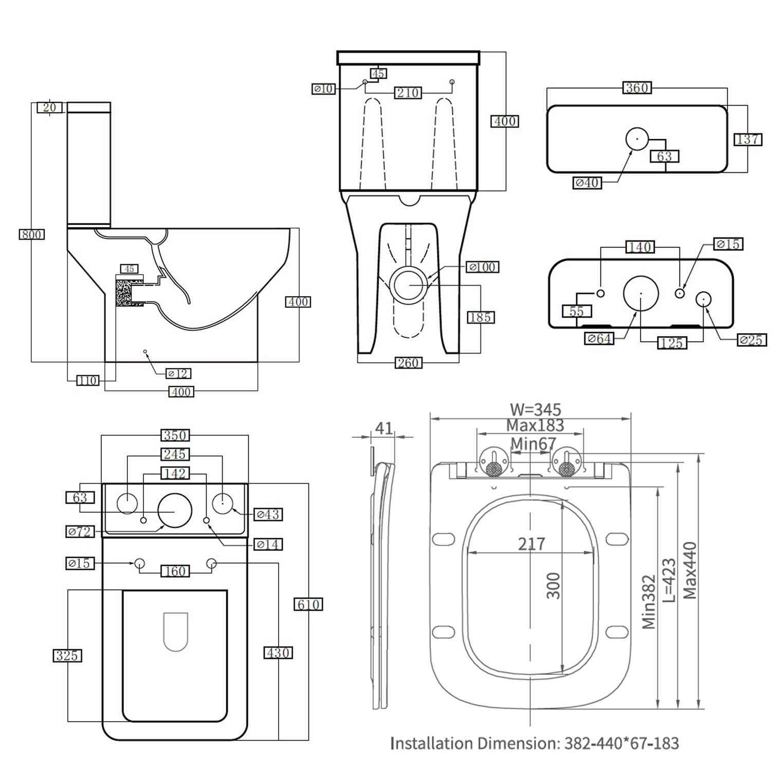 Harbour Icon Rimless Close Coupled Toilet & Soft Close Seat