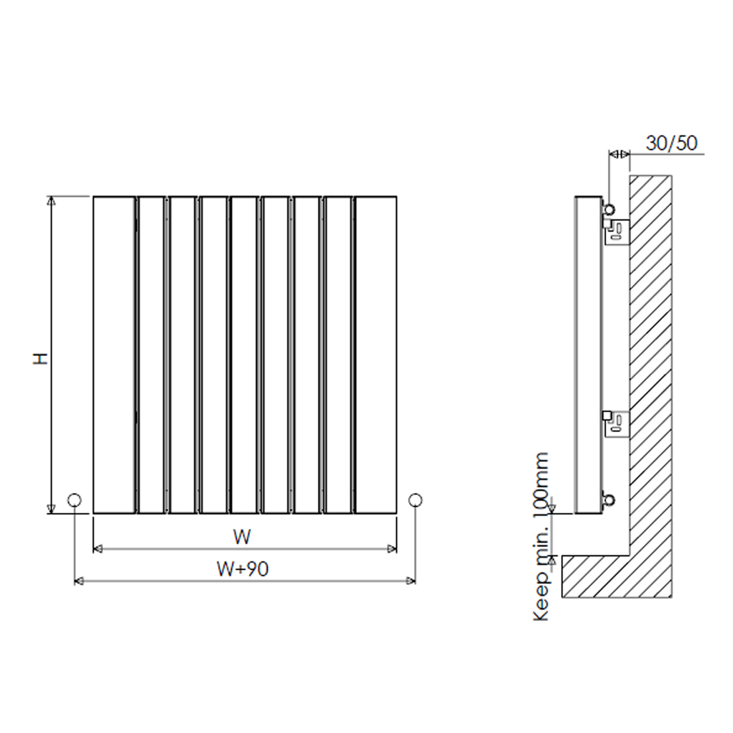 Carisa Gaia Oval Single Panel Horizontal Aluminium Radiator