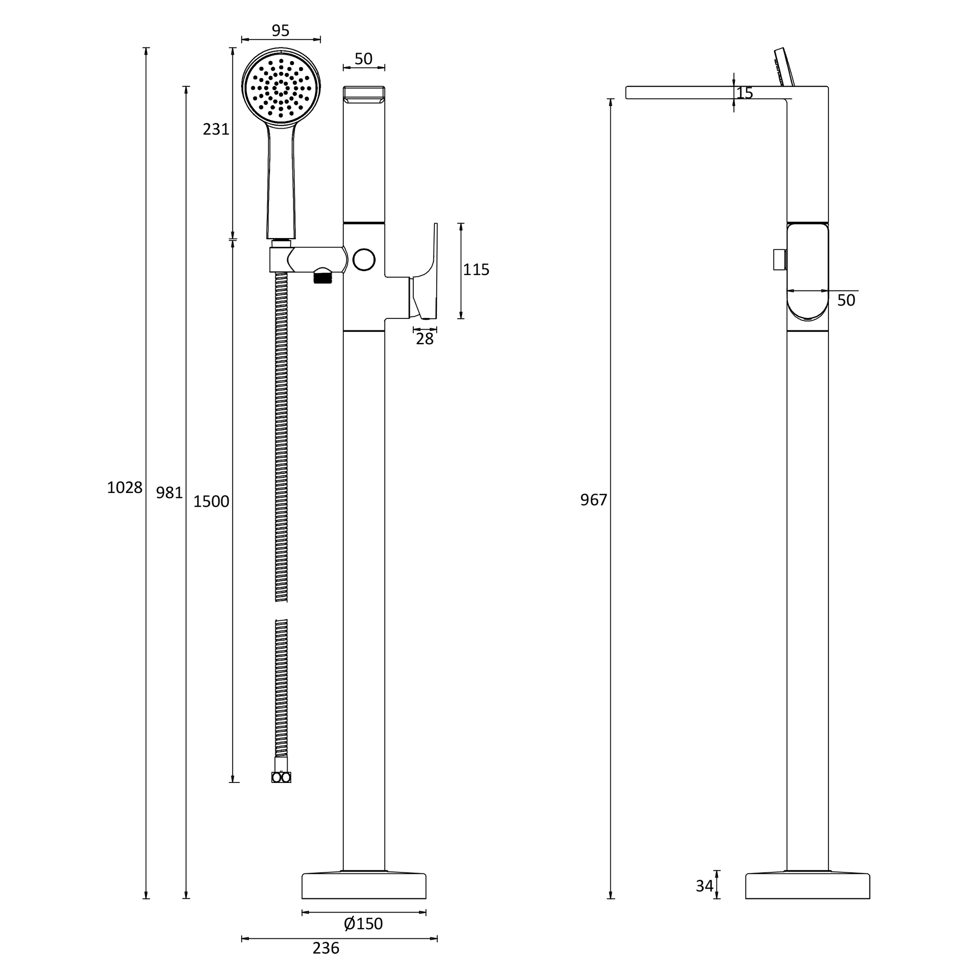 Crosswater Fuse Floorstanding Bath Shower Mixer Tap