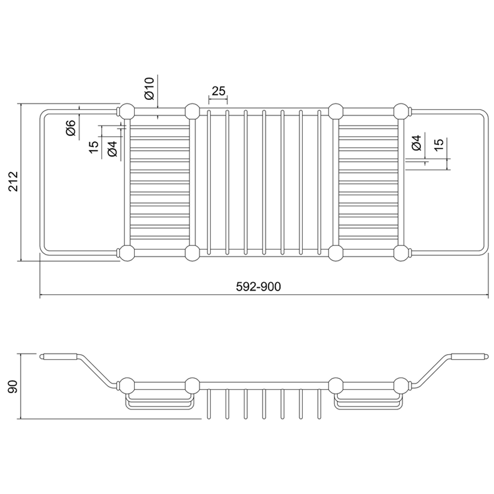 Burlington Extendable Bath Rack