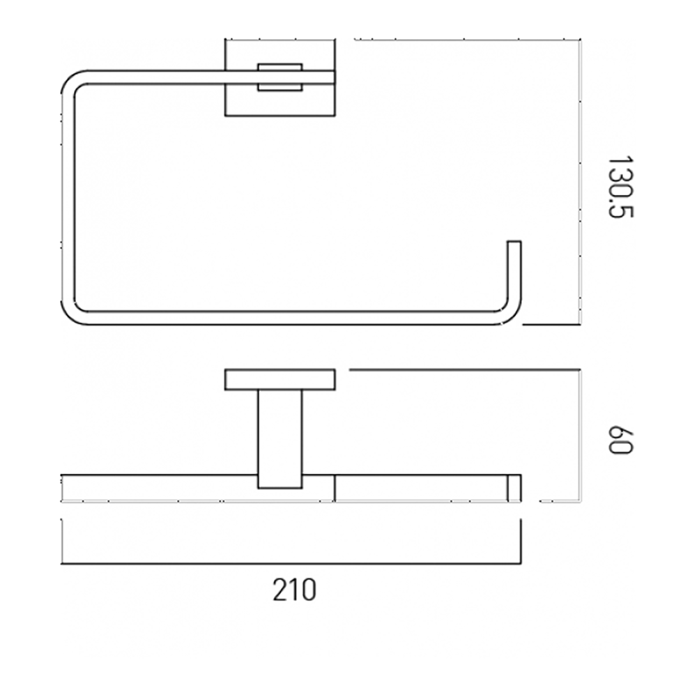 Vado Level Rectangular Towel Ring