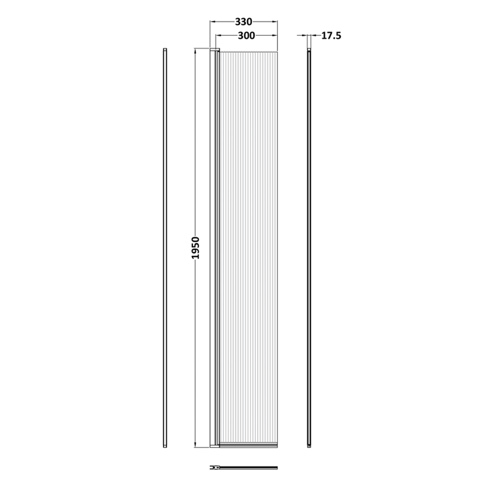 Harbour Contour 8mm Fluted 300mm Hinged Return Panel