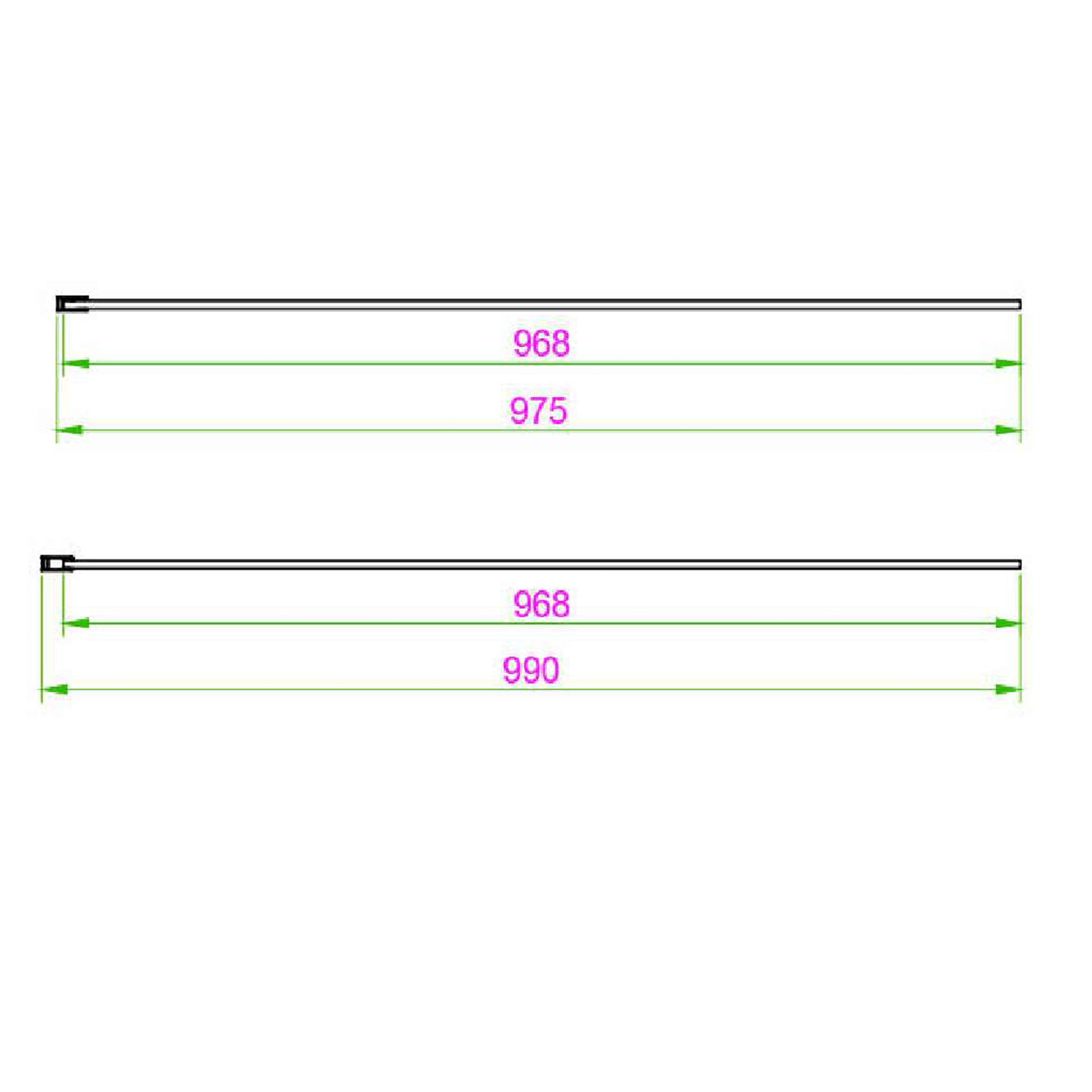 Harbour i8 8mm 2m Tall Easy Clean Wetroom Panel & Flipper Return Panel