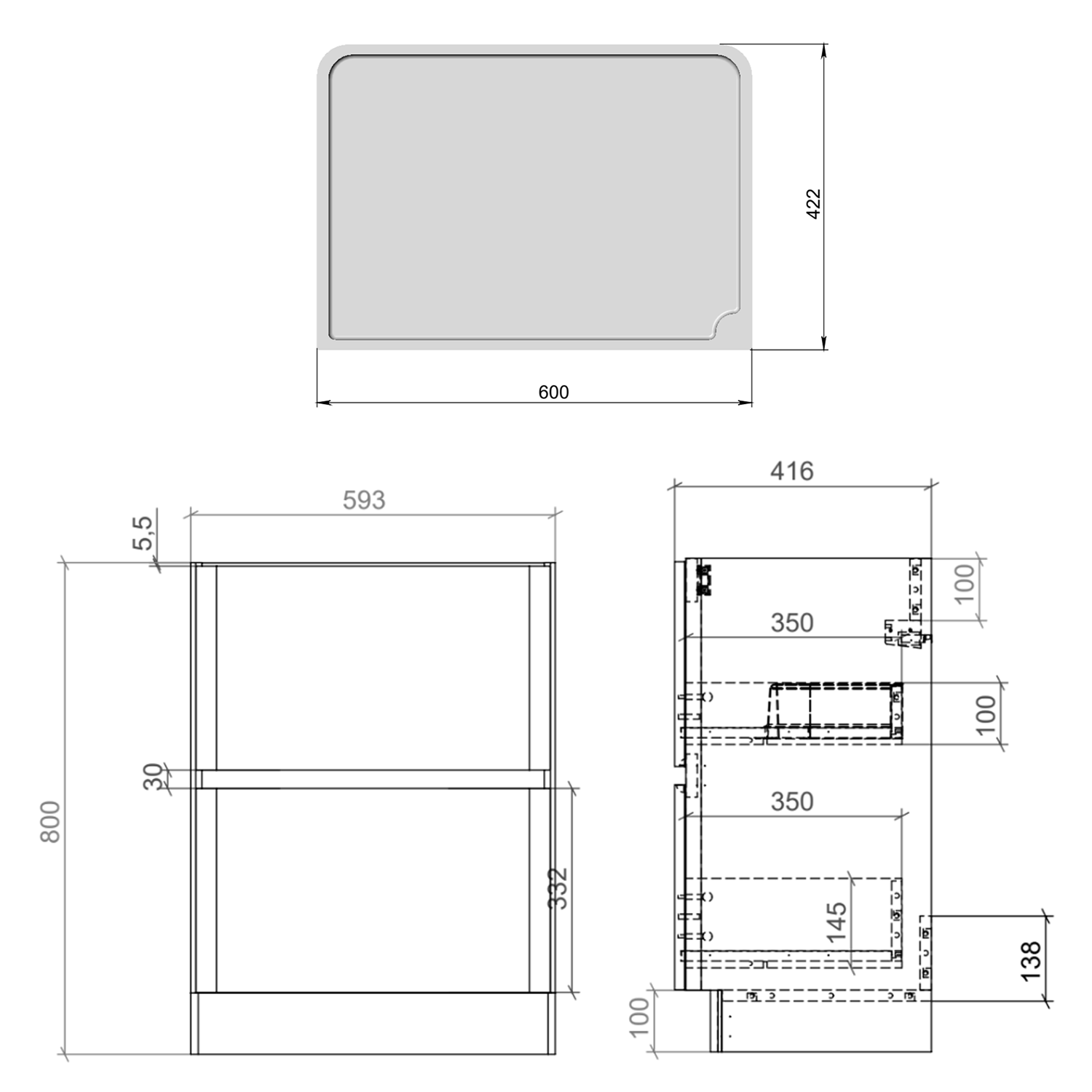 Drench Origin 600mm Floorstanding Vanity Unit & Countertop
