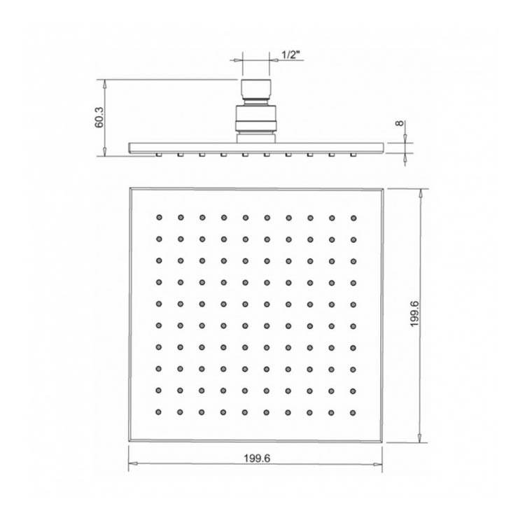 Crosswater Zion Fixed Square Shower Head