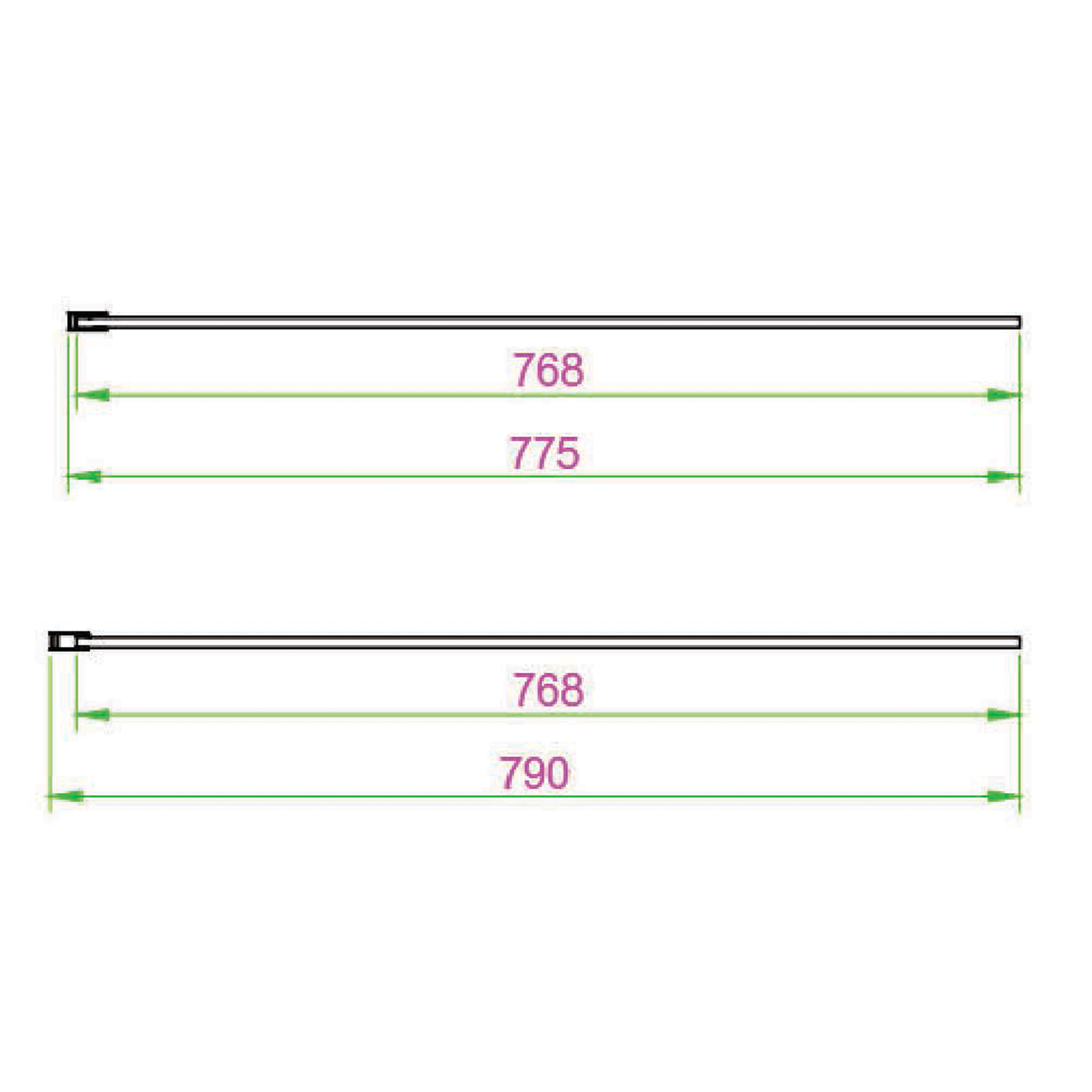 Harbour i8 8mm 2m Tall Easy Clean Wetroom Panel & Flipper Return Panel