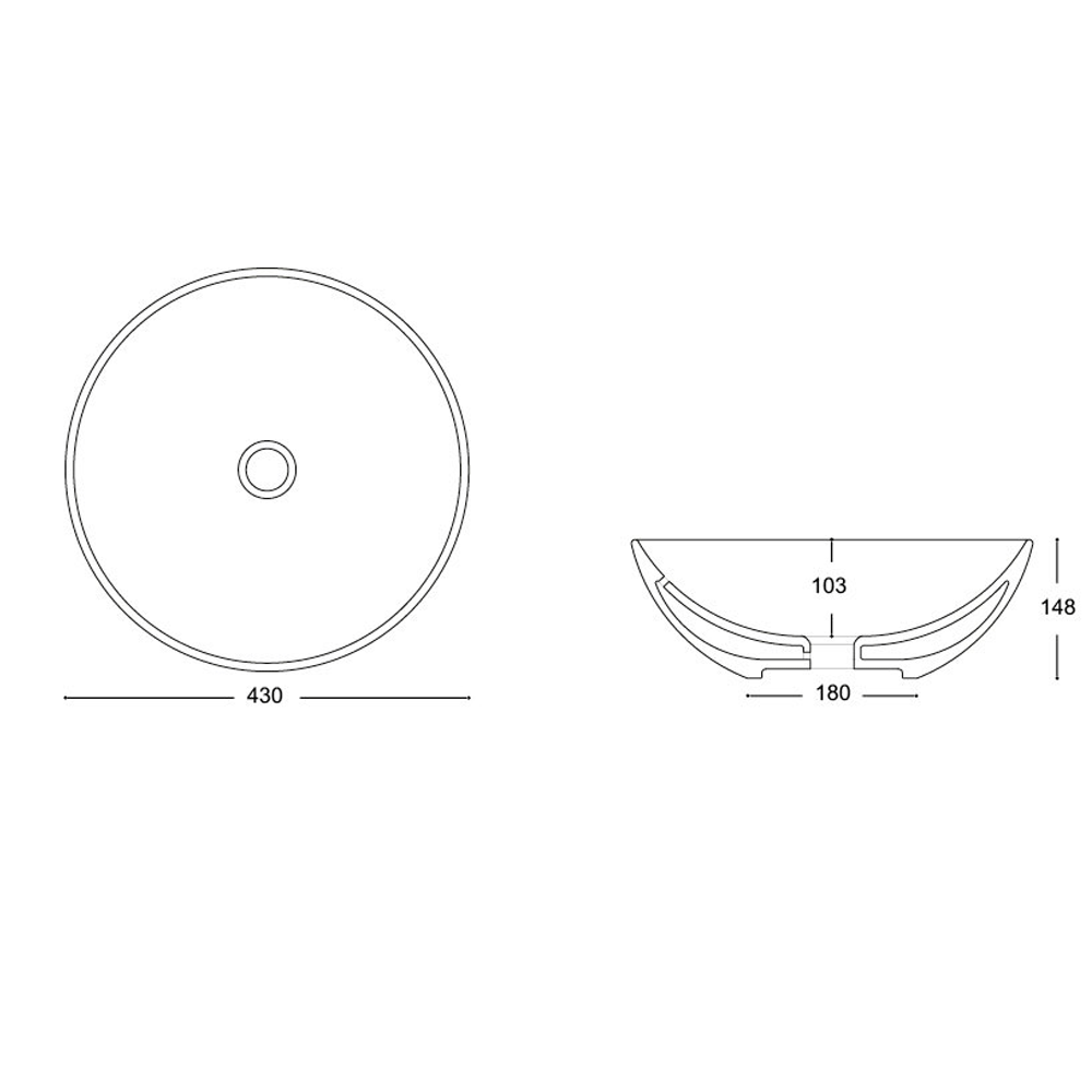 Crosswater Castellon Plus Ceramic Countertop Basin