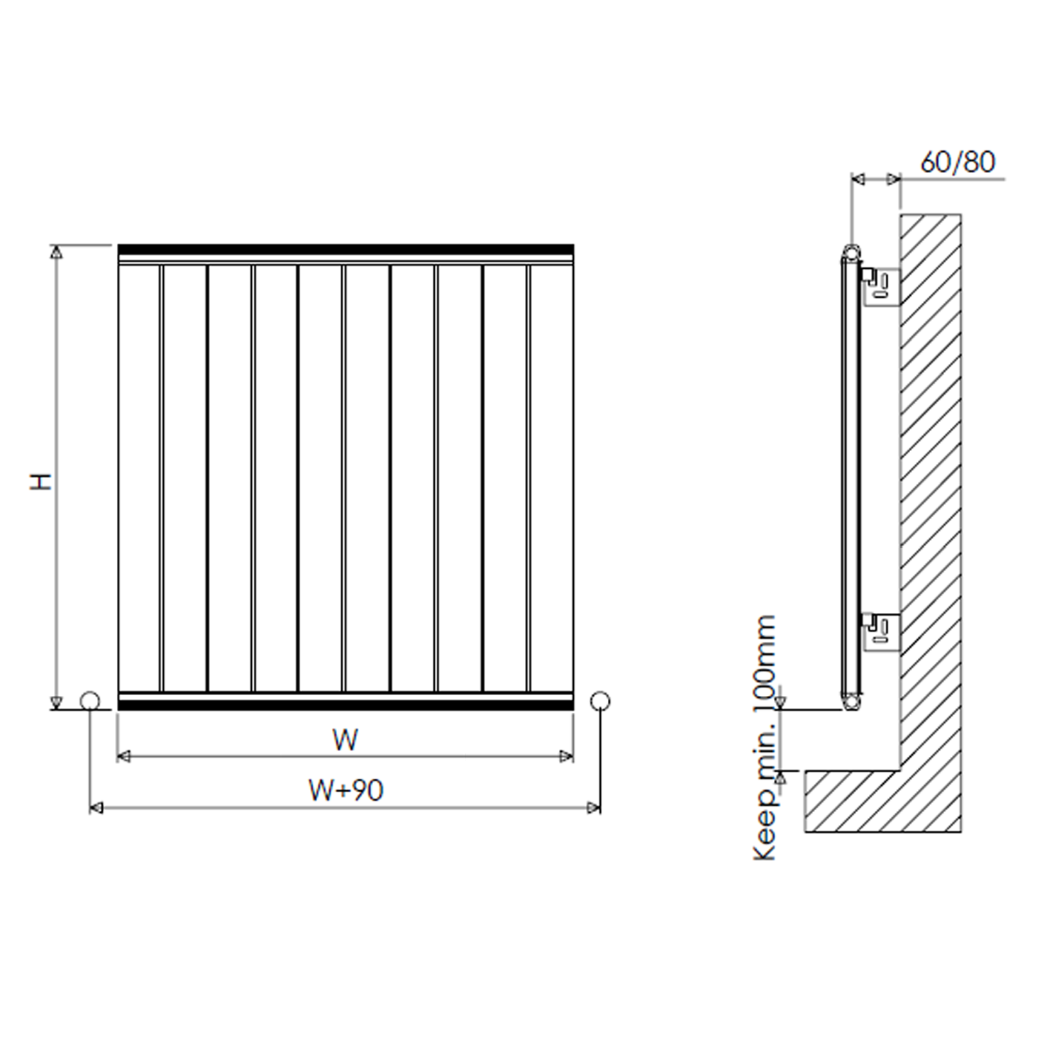 Carisa Elite Flat Panel Textured Horizontal Aluminium Radiator