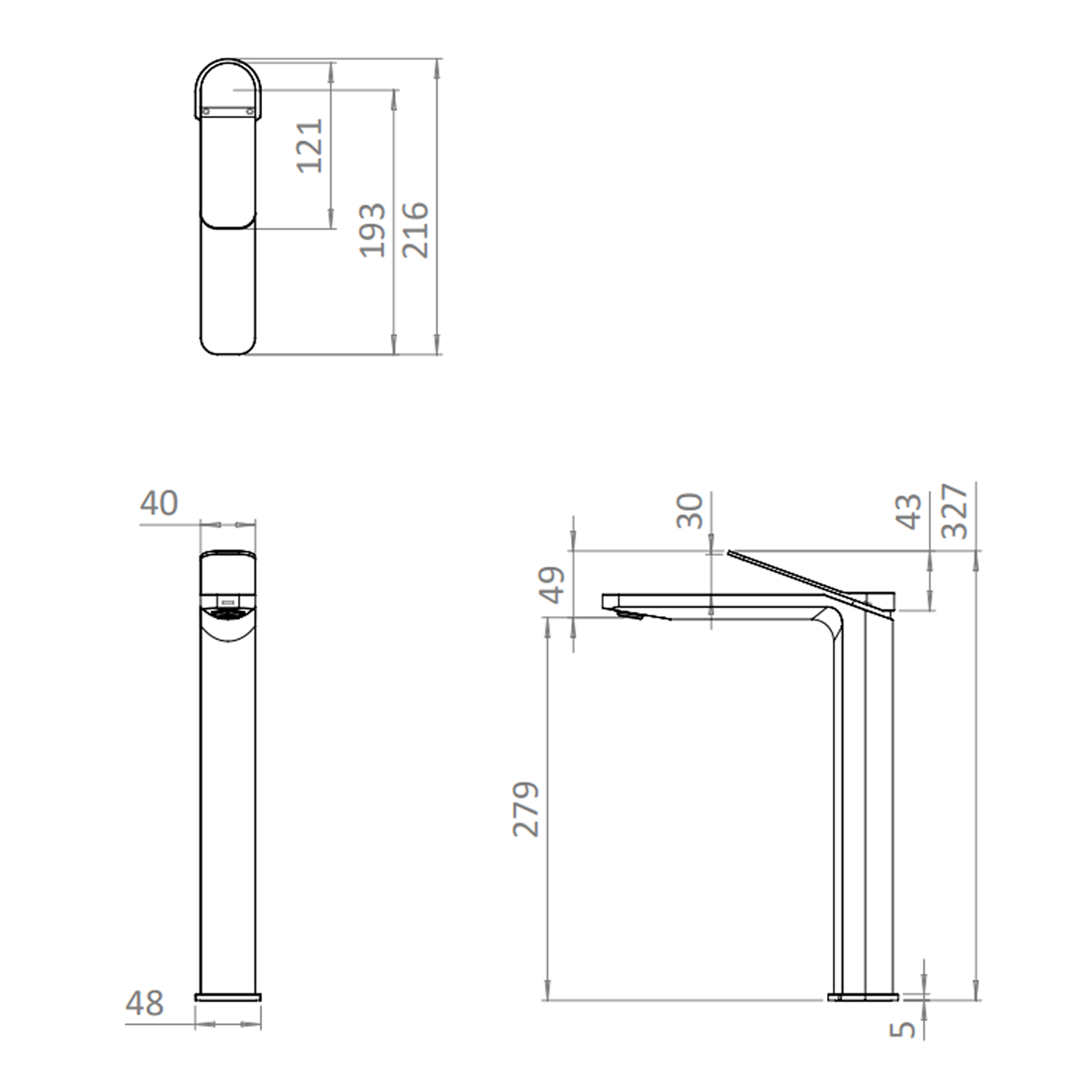 Crosswater Glide II Tall Basin Mixer Tap