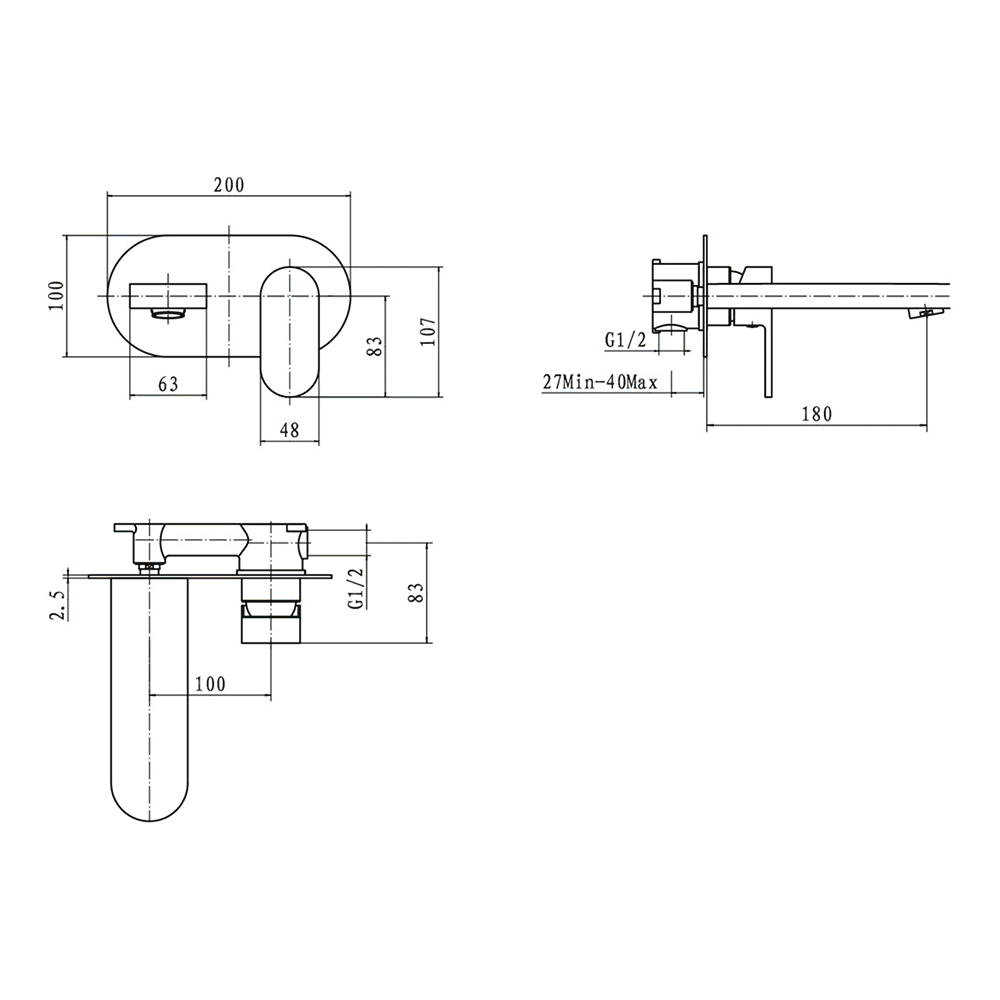 Vellamo Desire Wall Mounted Bath Filler
