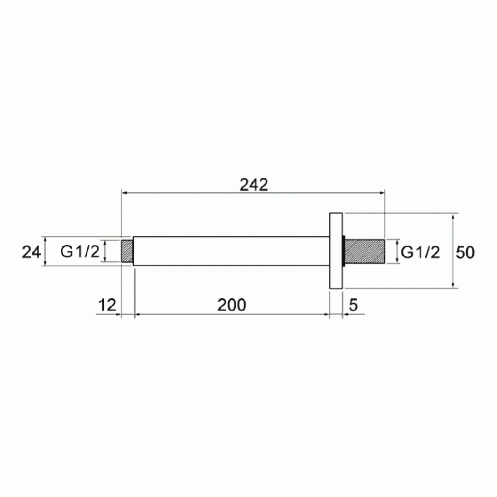 Pura Design 200mm Square Ceiling Mounted Shower Arm