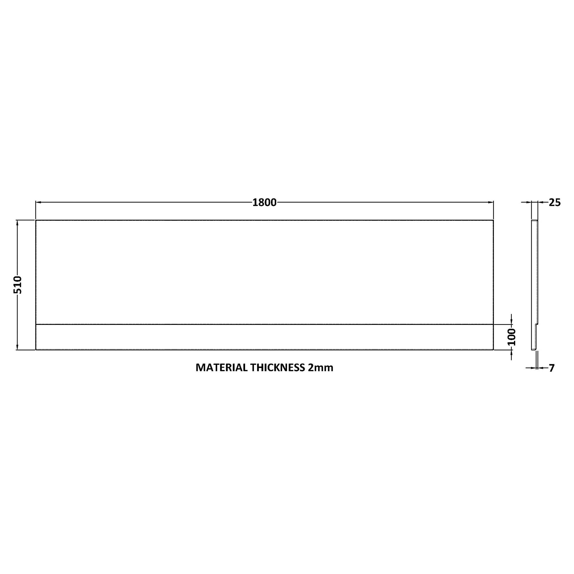 Vellamo Acrylic Straight Gloss White Front Bath Panel