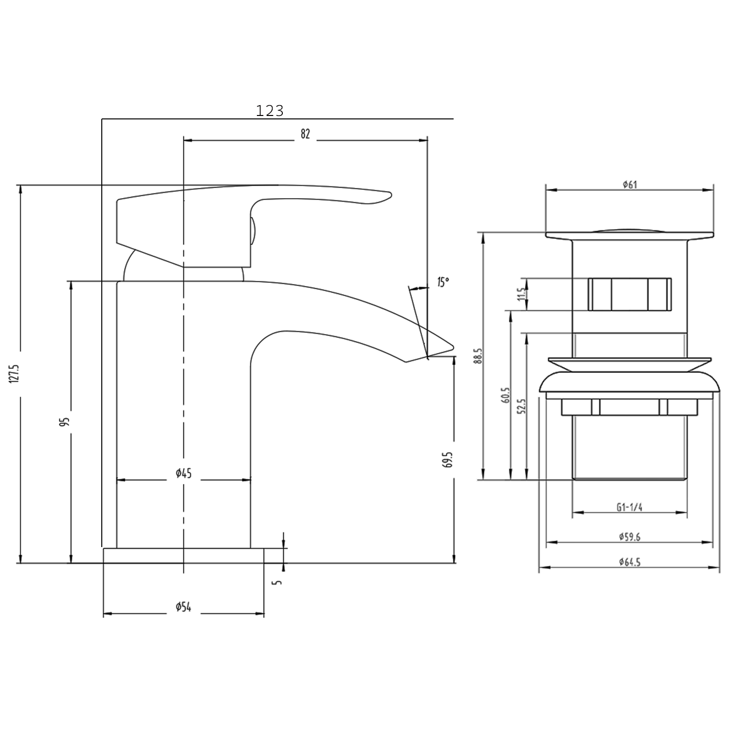Vellamo Swift Mini Basin Mixer Tap & Waste