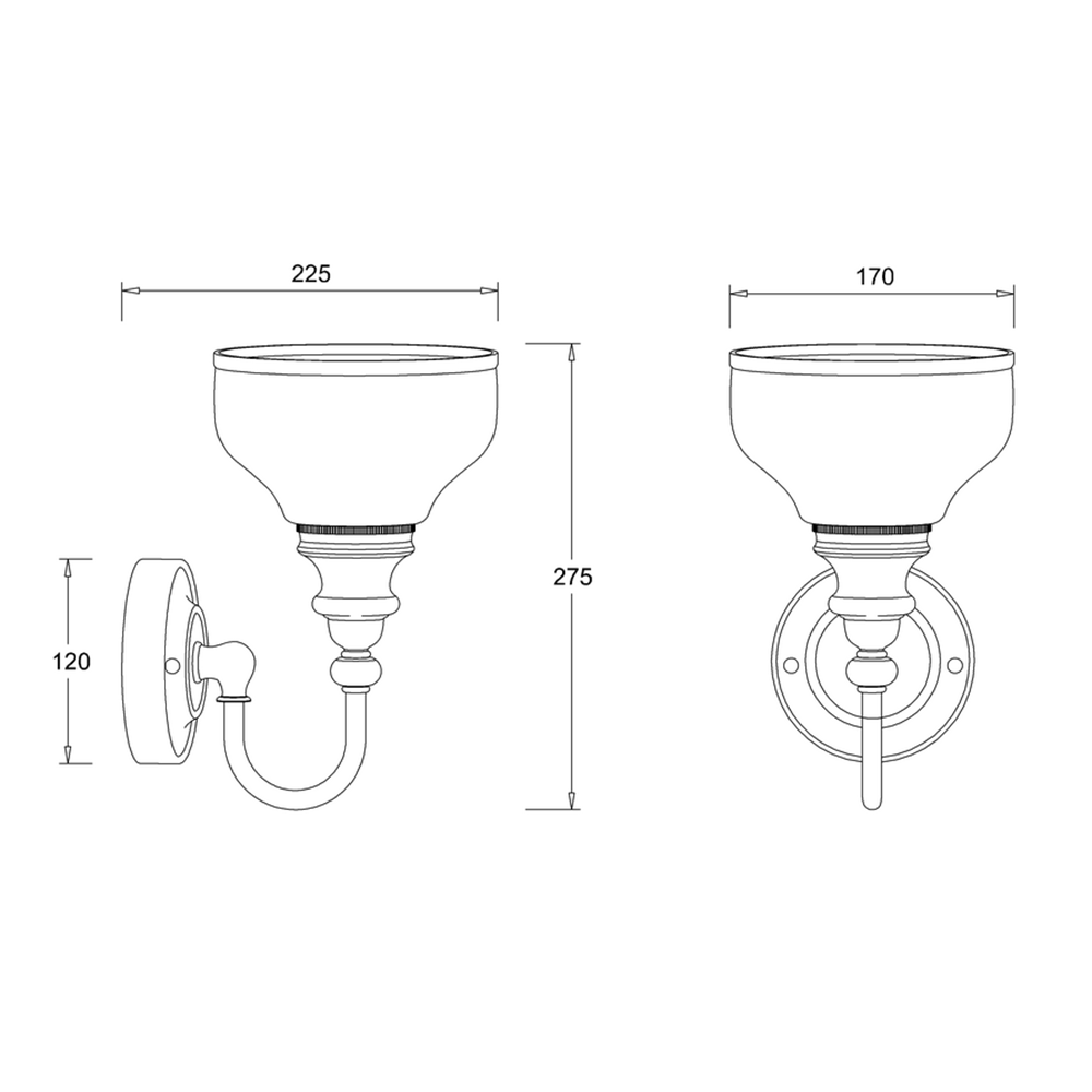 Burlington Ornate Wall Light with Frosted Glass Cup Shade