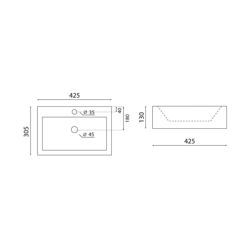 Crosswater Gerona Ceramic Basin