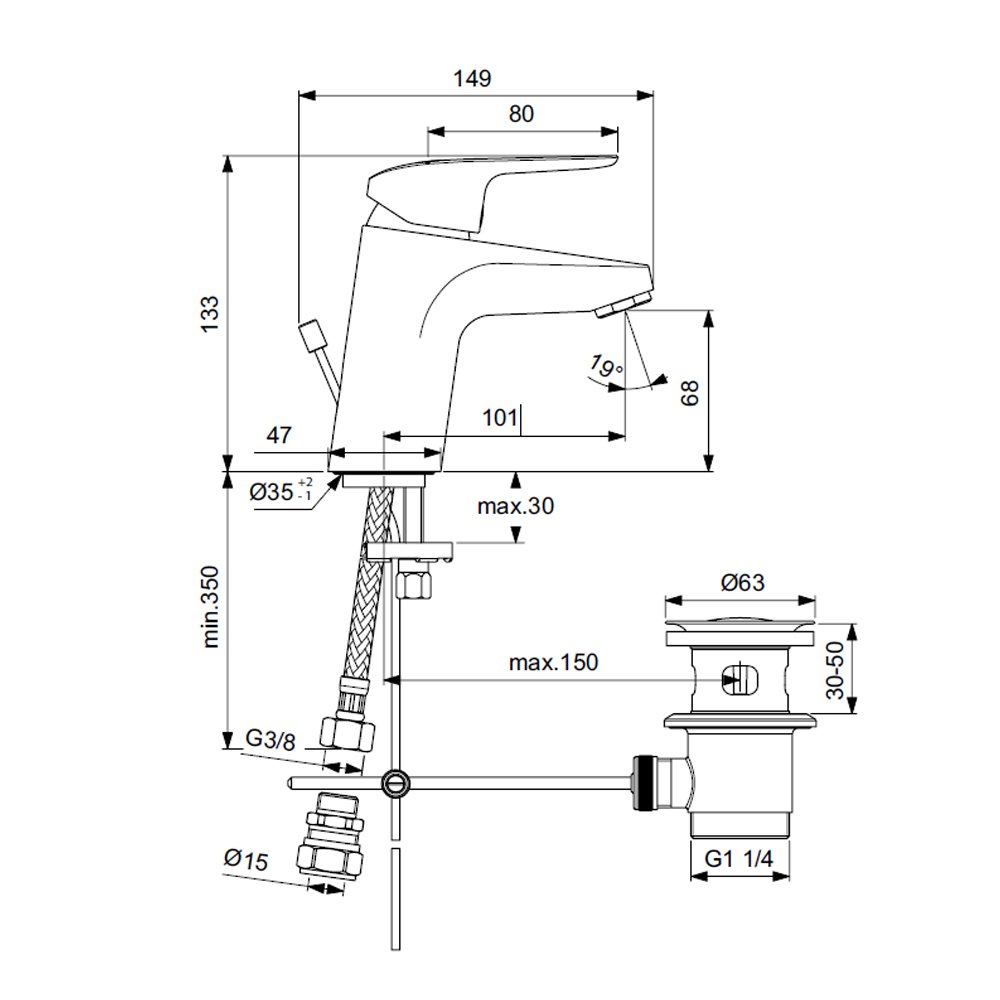 Ideal Standard Ceraflex Mono Basin Mixer Tap