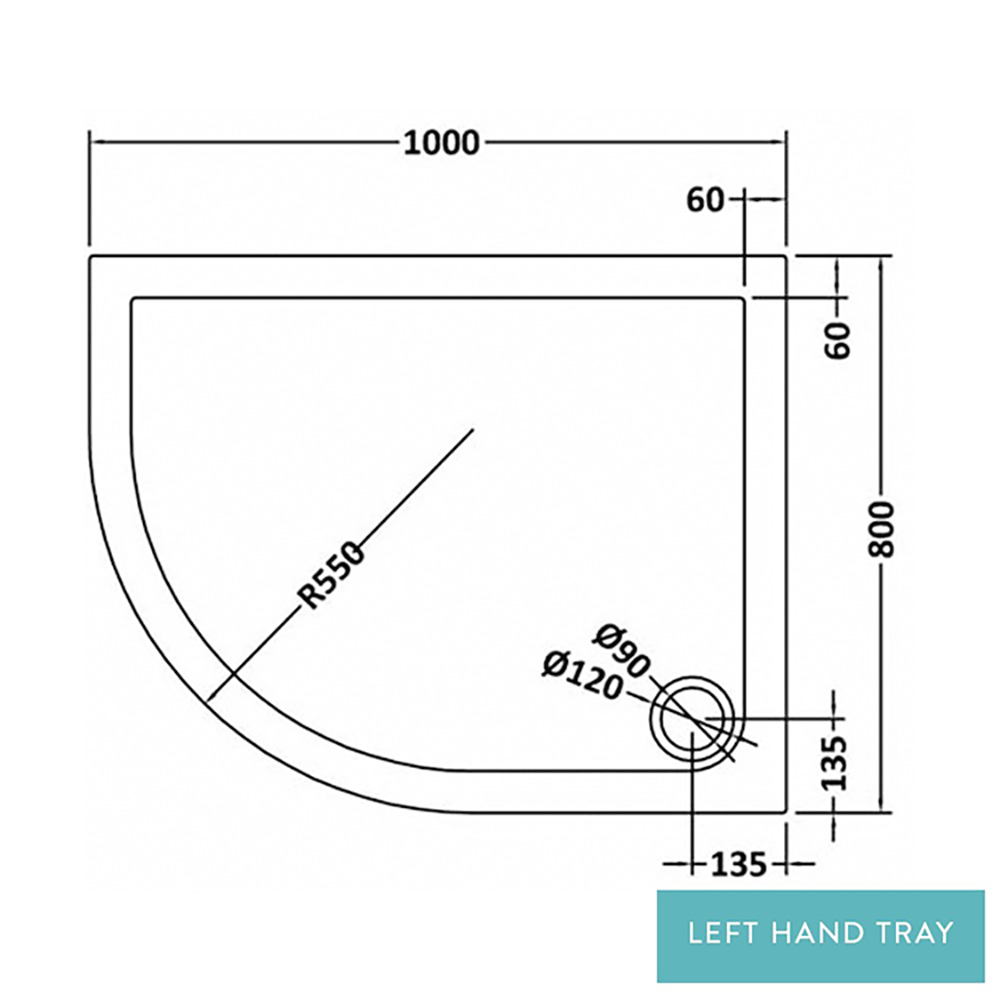 Drench MineralStone Low Profile Quadrant Shower Tray