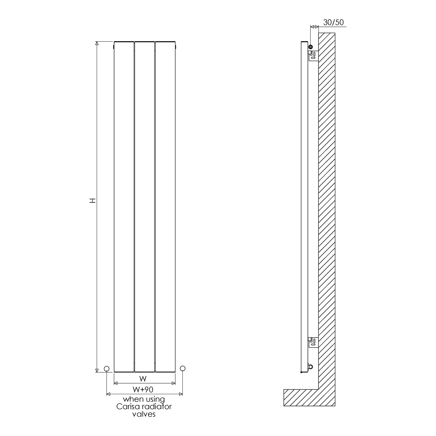 Carisa Elvino Vertical Aluminium Radiator