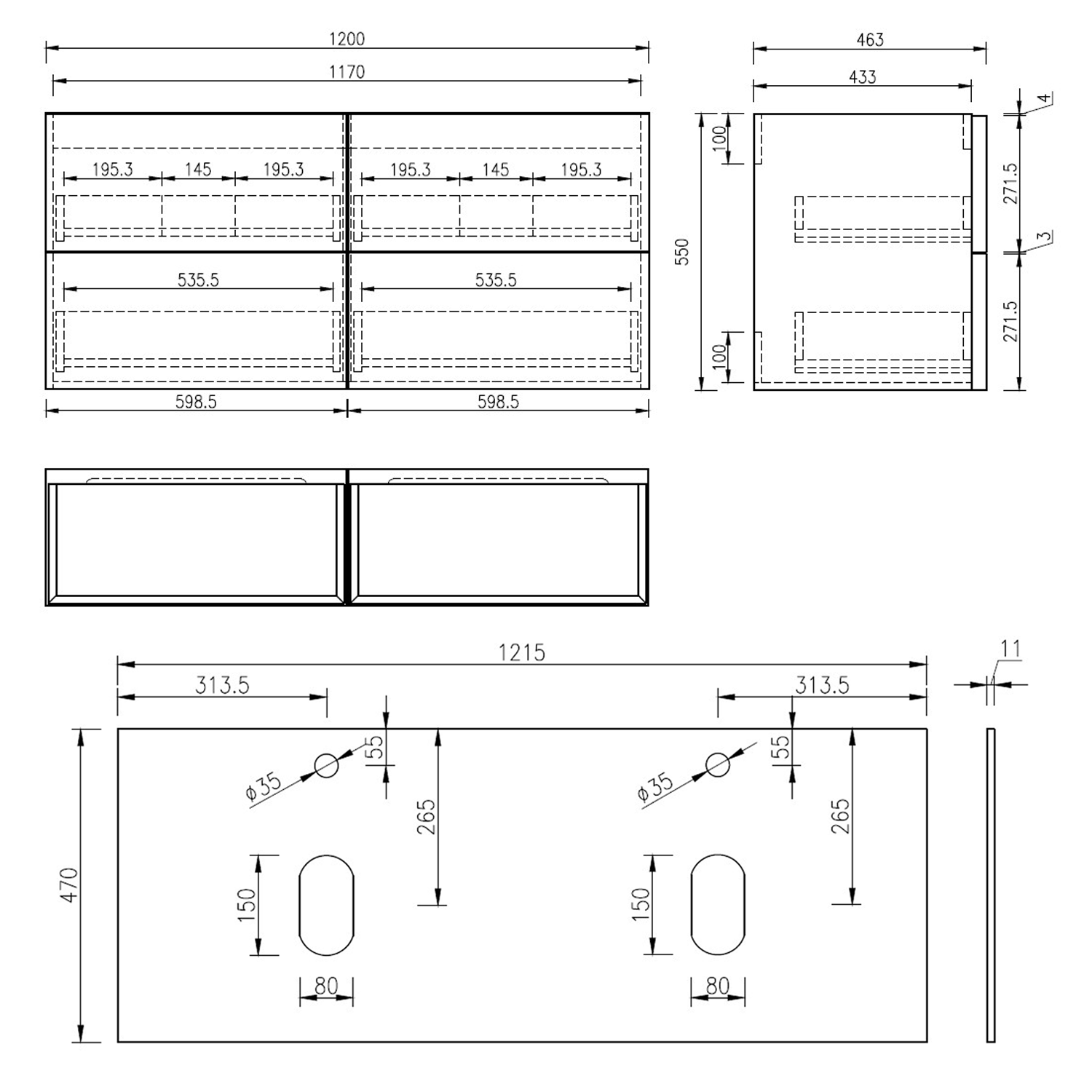 Aura 1200mm Wall Mounted Natural Oak Vanity Unit & Sintered Stone Countertop
